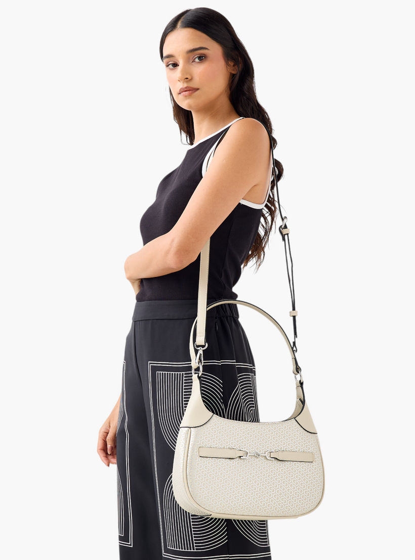 شنطة كتف بحزام قابل للفصل وسحاب إغلاق وطبعات مونوجرام من سيليست-women-bagsandwallets-handbags-image-3