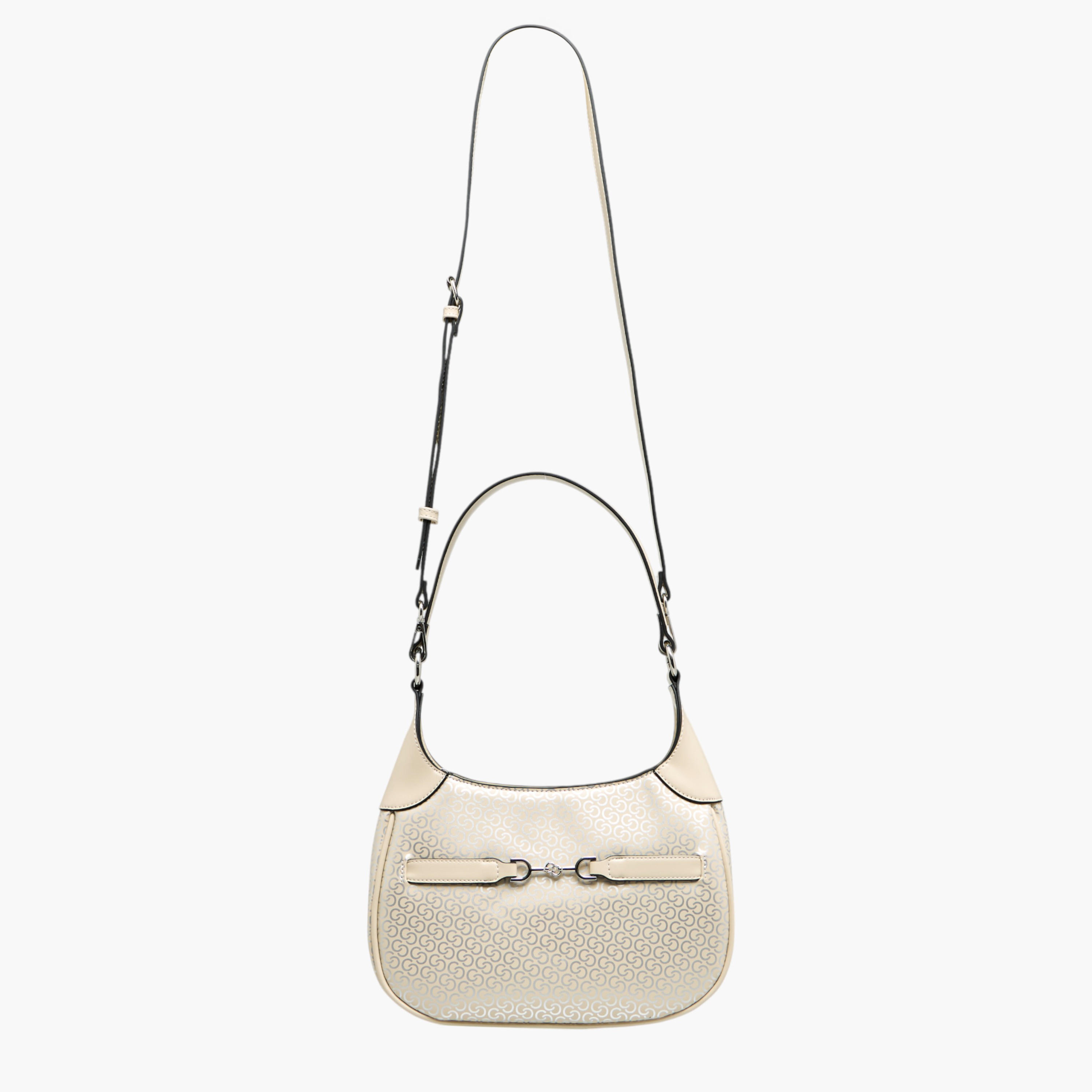 شنطة كتف بحزام قابل للفصل وسحاب إغلاق وطبعات مونوجرام من سيليست-women-bagsandwallets-handbags-image-4