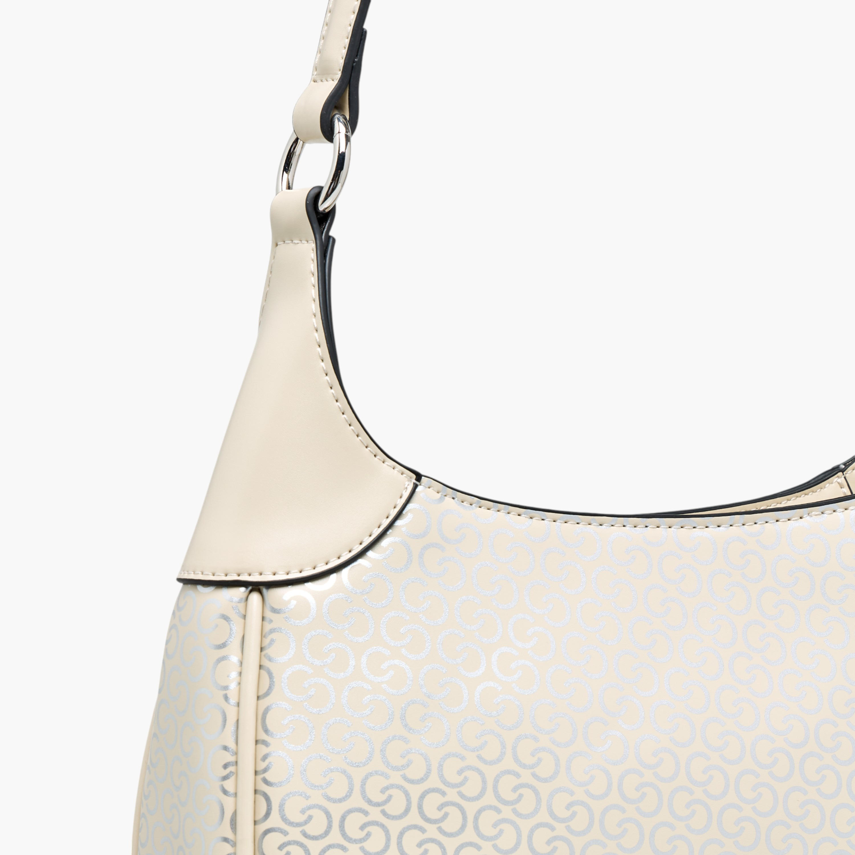 Celeste Monogram Print Shoulder Bag with Adjustable Strap and Zip Closure-women-bagsandwallets-handbags-image-7