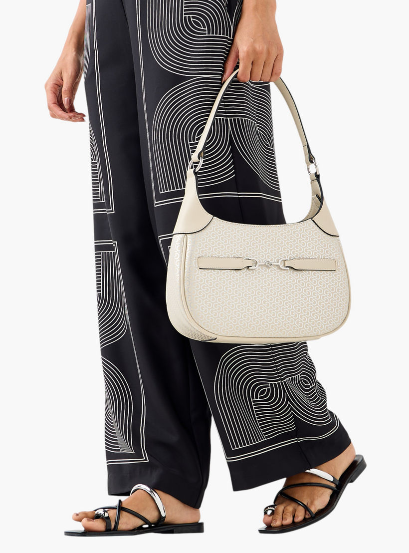 شنطة كتف بحزام قابل للفصل وسحاب إغلاق وطبعات مونوجرام من سيليست-women-bagsandwallets-handbags-image-9
