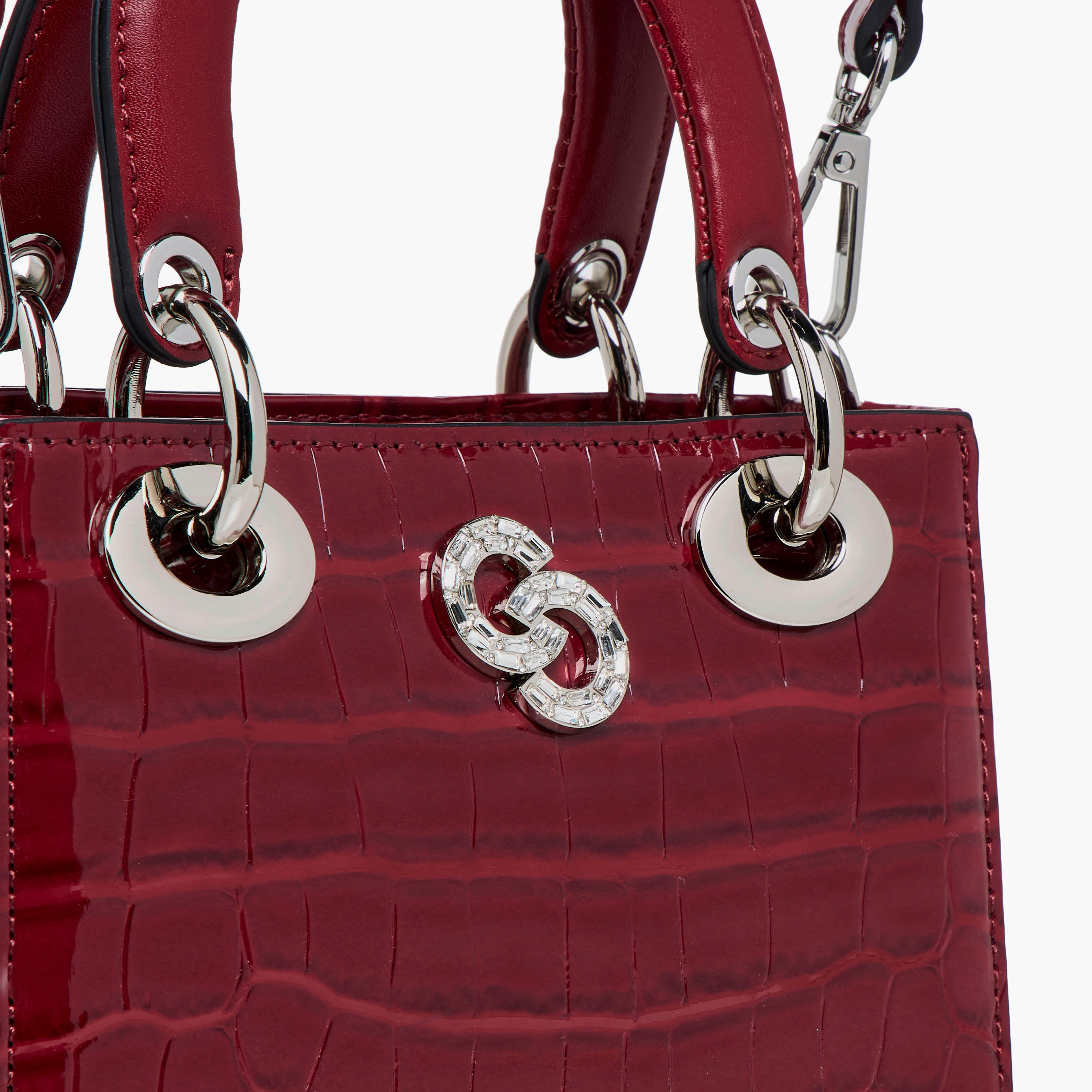 شنطة توتي بارزة الملمس بحزام قابل للفصل وزر إغلاق من سيليست-women-bagsandwallets-handbags-image-6