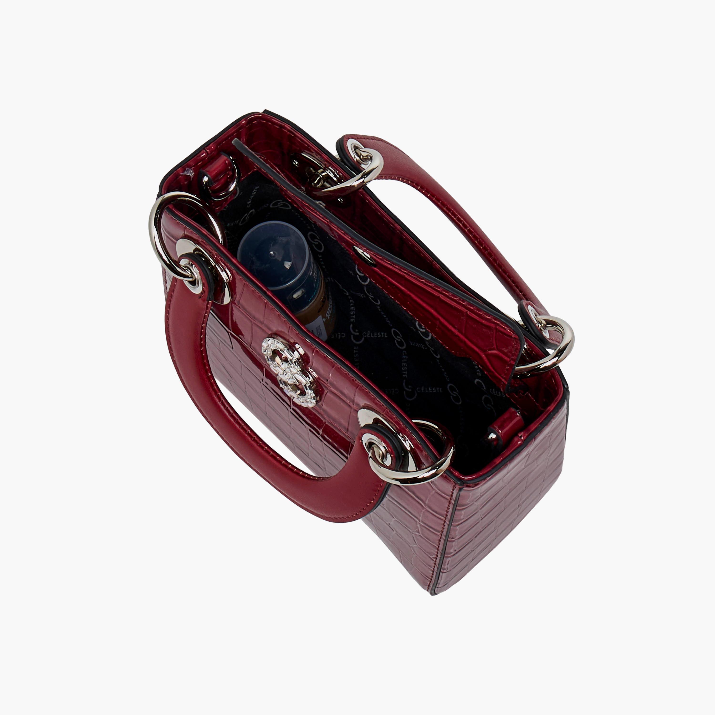 شنطة توتي بارزة الملمس بحزام قابل للفصل وزر إغلاق من سيليست-women-bagsandwallets-handbags-image-10