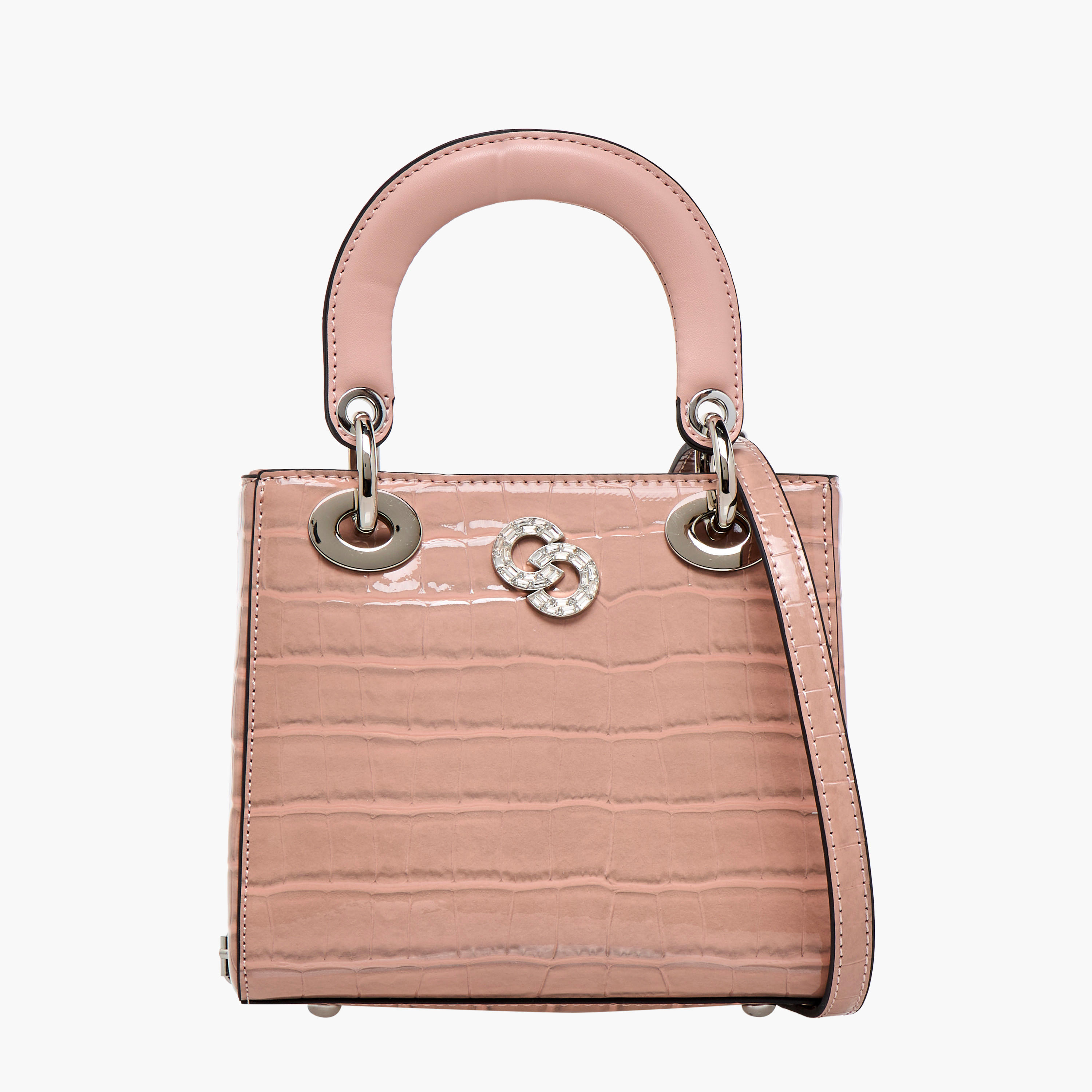 شنطة توتي بارزة الملمس بحزام قابل للفصل وزر إغلاق من سيليست-women-bagsandwallets-handbags-image-1