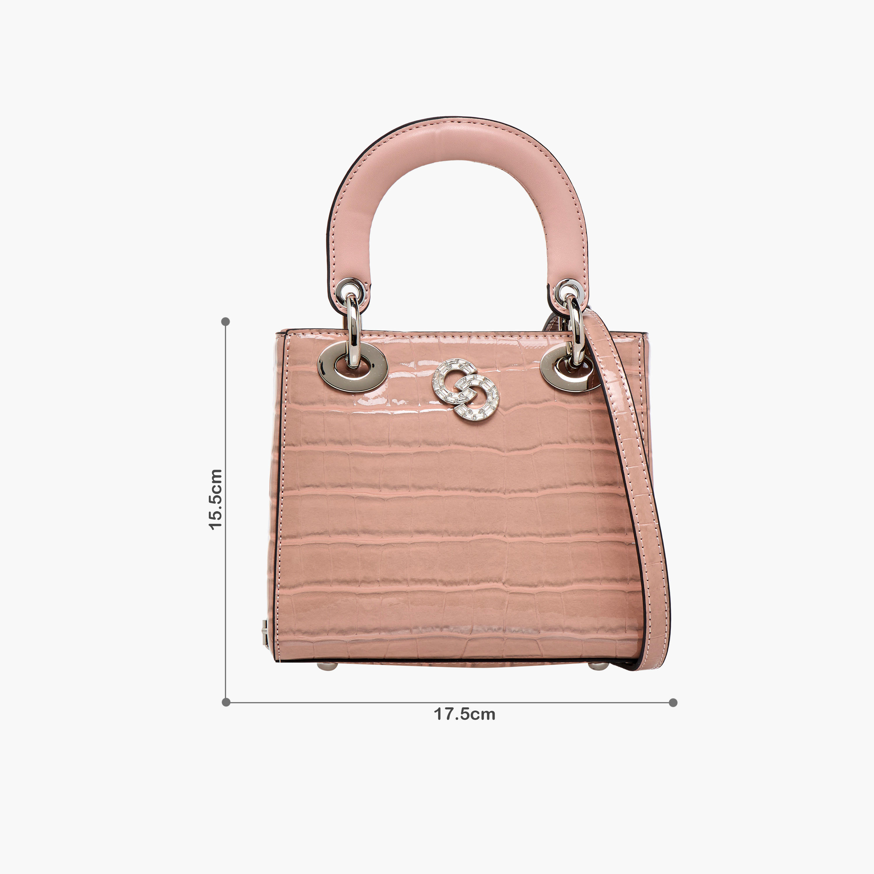 شنطة توتي بارزة الملمس بحزام قابل للفصل وزر إغلاق من سيليست-women-bagsandwallets-handbags-image-2
