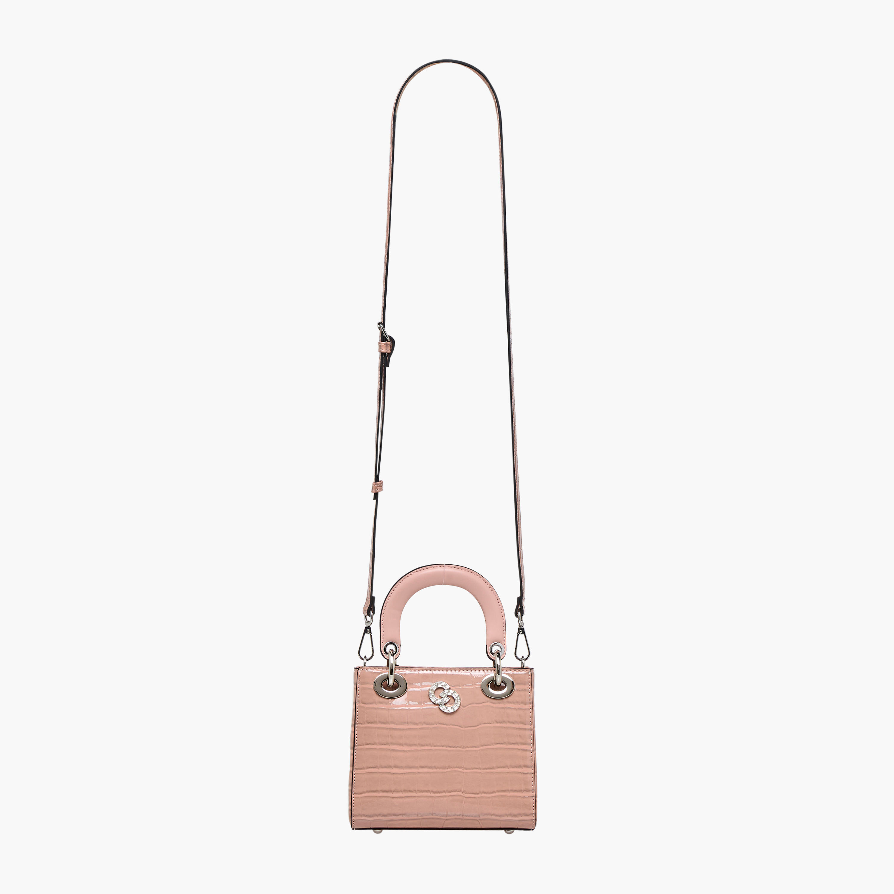 شنطة توتي بارزة الملمس بحزام قابل للفصل وزر إغلاق من سيليست-women-bagsandwallets-handbags-image-4
