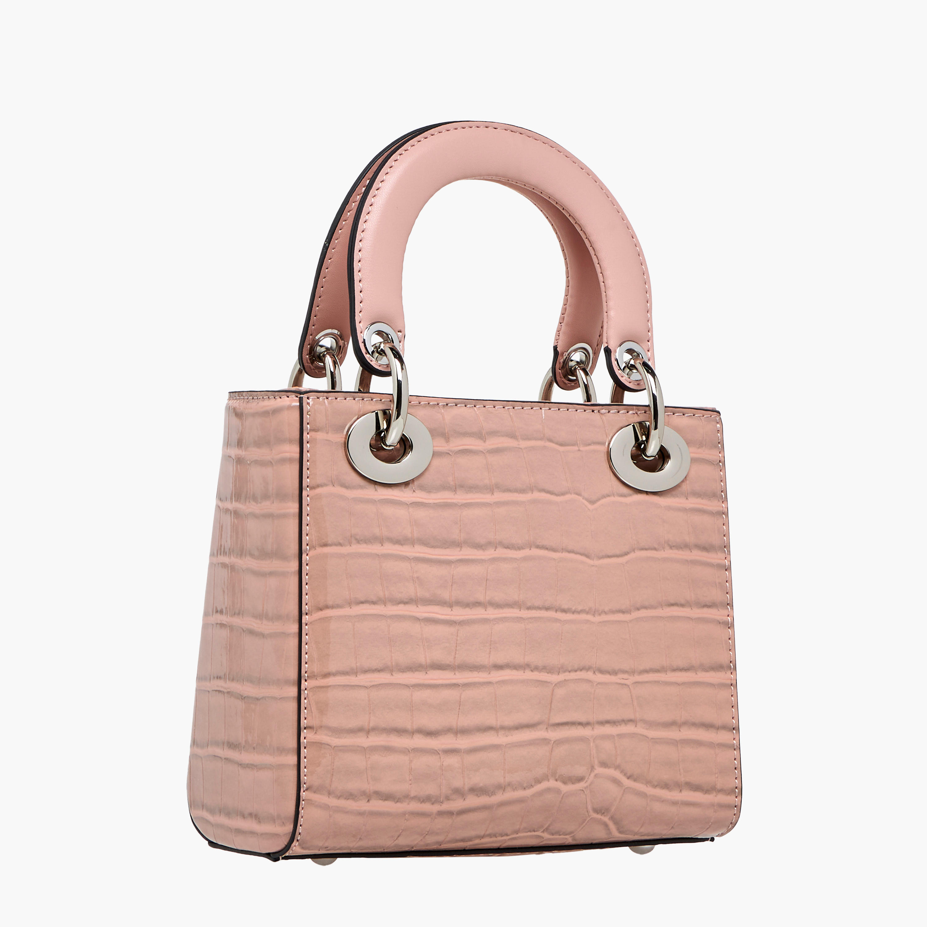 شنطة توتي بارزة الملمس بحزام قابل للفصل وزر إغلاق من سيليست-women-bagsandwallets-handbags-image-5