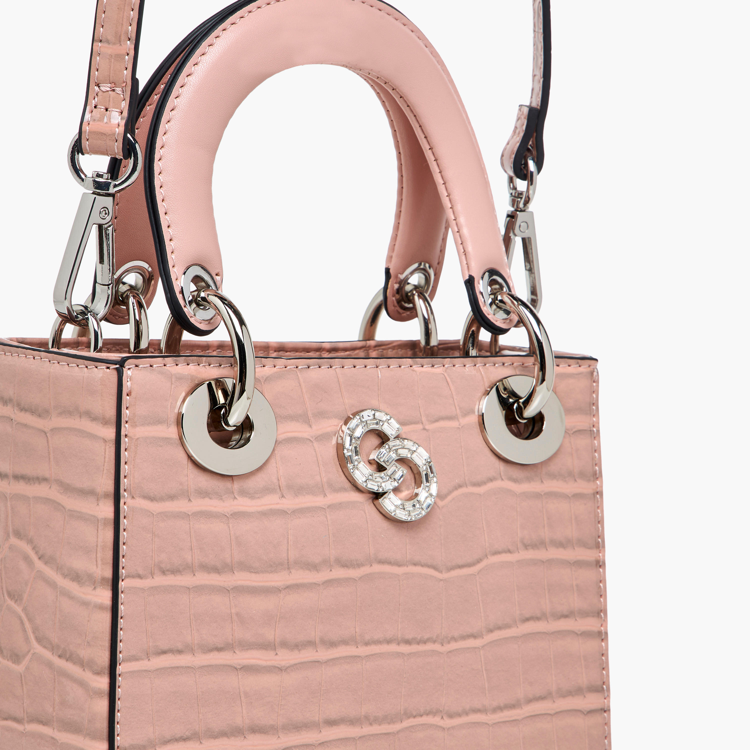 شنطة توتي بارزة الملمس بحزام قابل للفصل وزر إغلاق من سيليست-women-bagsandwallets-handbags-image-6