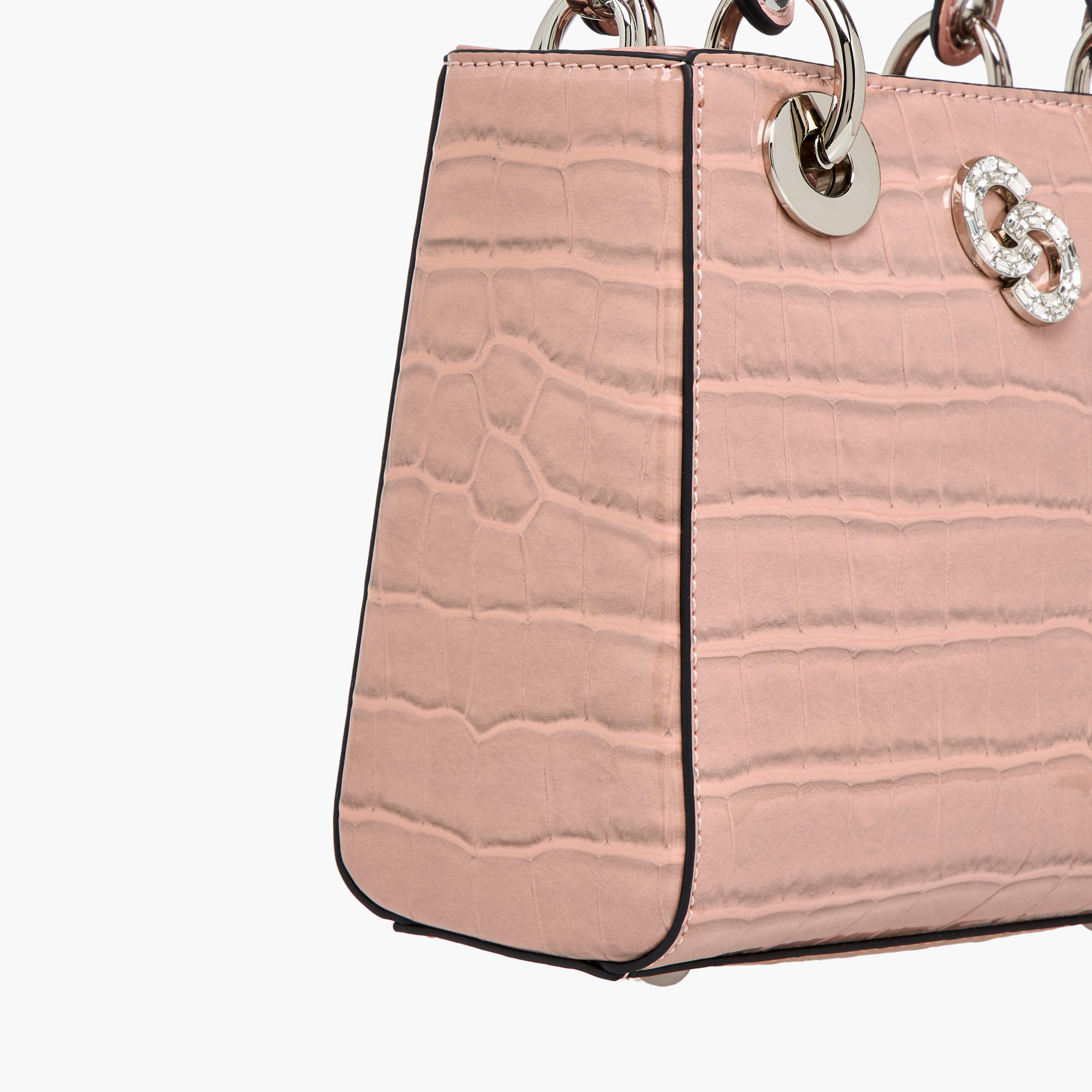 شنطة توتي بارزة الملمس بحزام قابل للفصل وزر إغلاق من سيليست-women-bagsandwallets-handbags-image-7