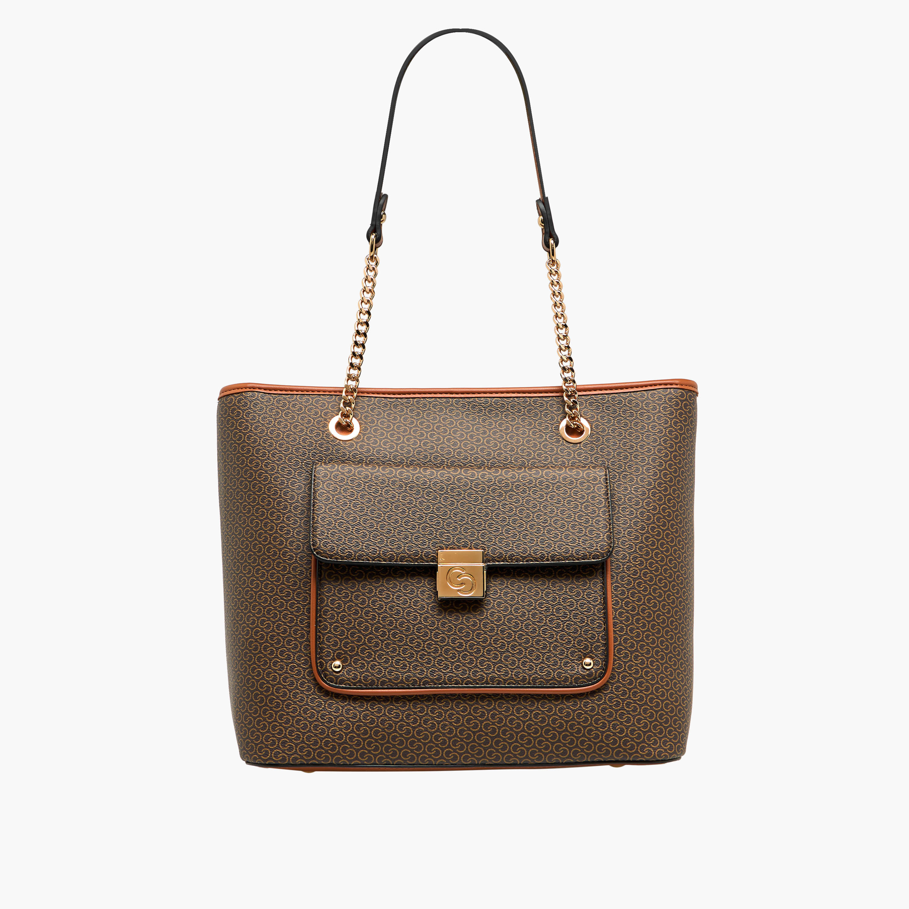 شنطة توتي بطبعات مونوجرام وسحاب إغلاق من سيليست-women-bagsandwallets-handbags-image-1