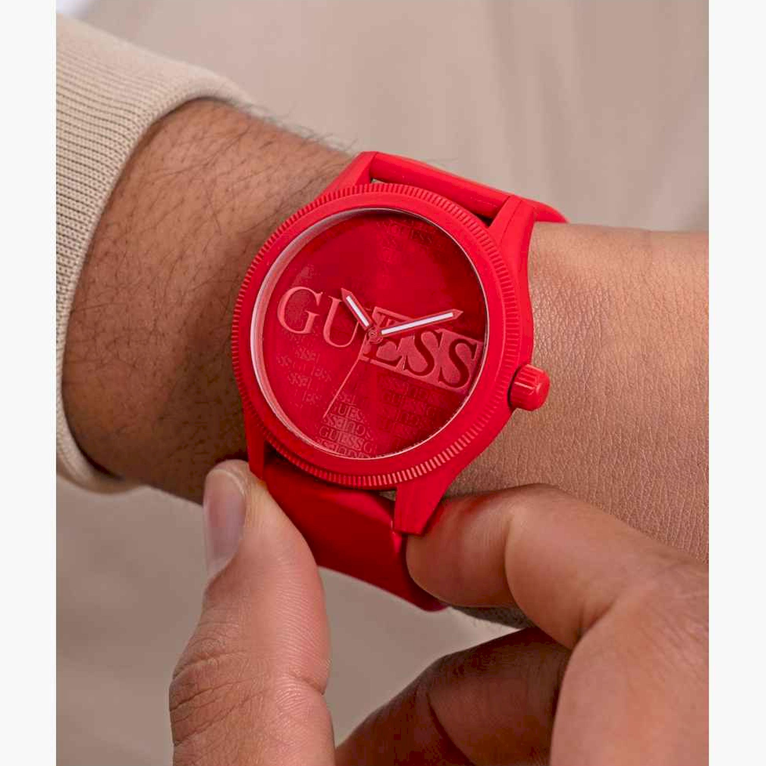غيس- ساعة تناظرية للرجال سوار سيليكون 45مم لون أحمر | GW0780G2-men-watchesandjewellery-watches-image-3