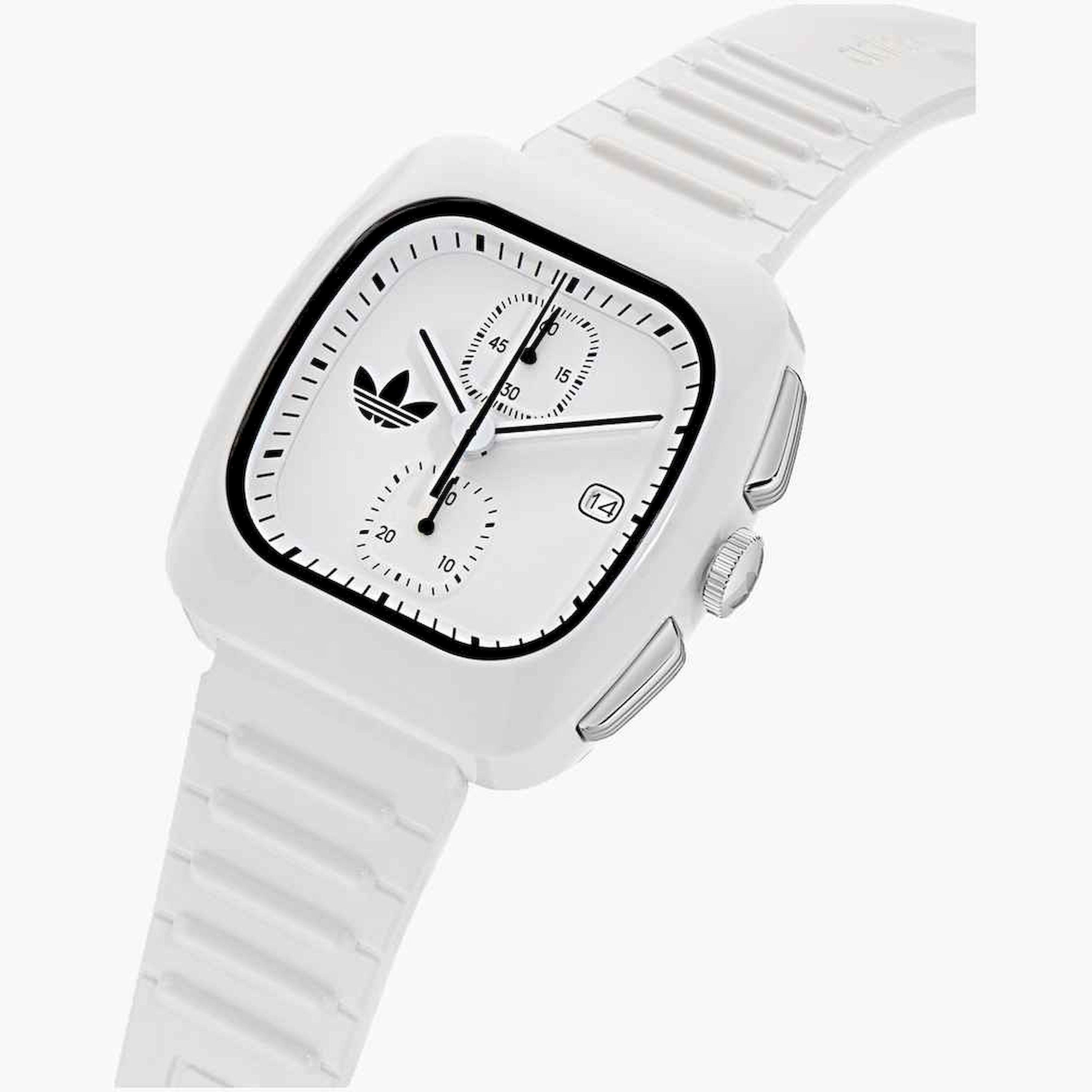 Adidas White Chronograph Artificial Leather Strap Watch | AOSY24532-men-watchesandjewellery-watches-image-4