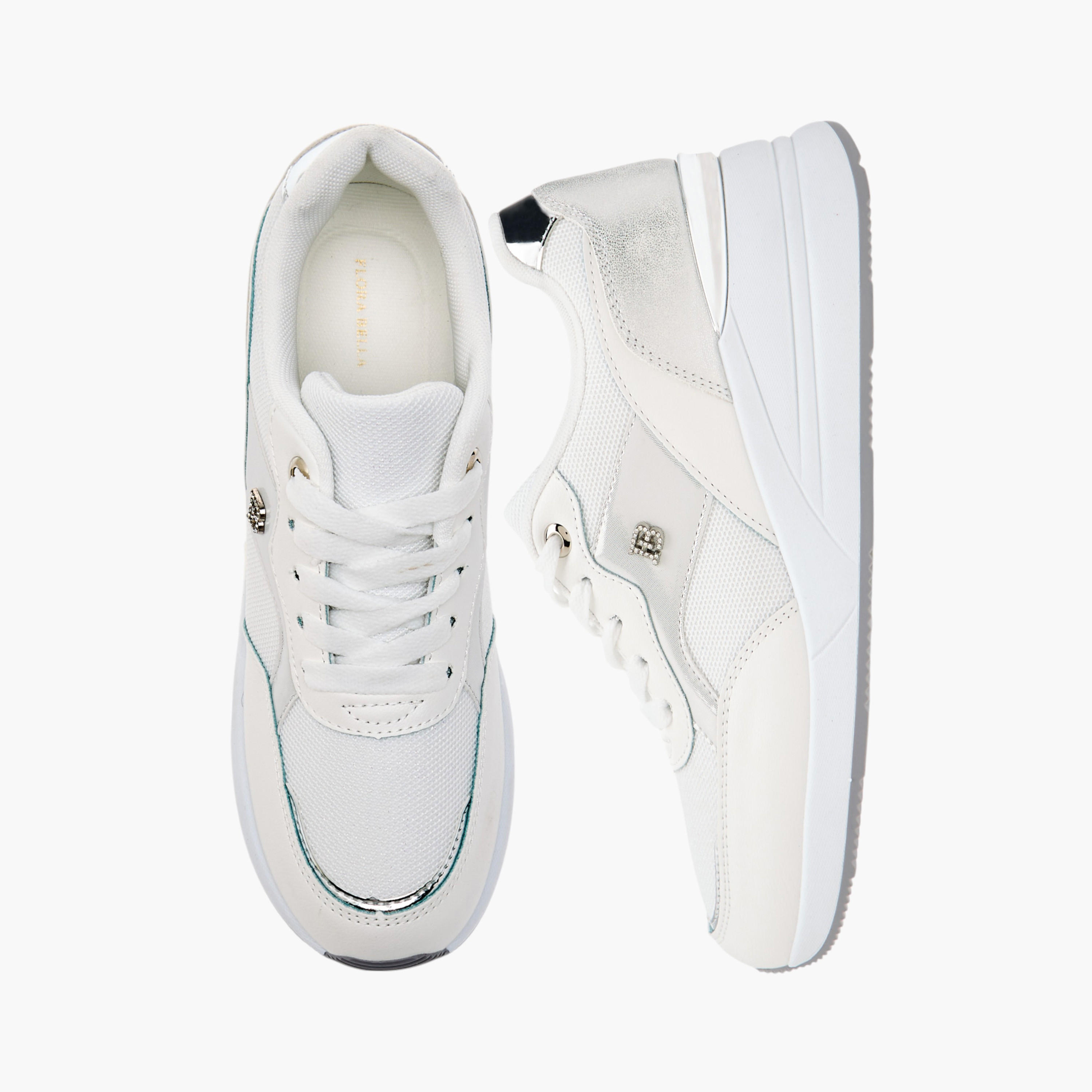Flora Bella Panelled Sneakers with Lace-Up Closure-women-shoes-sneakers-image-1