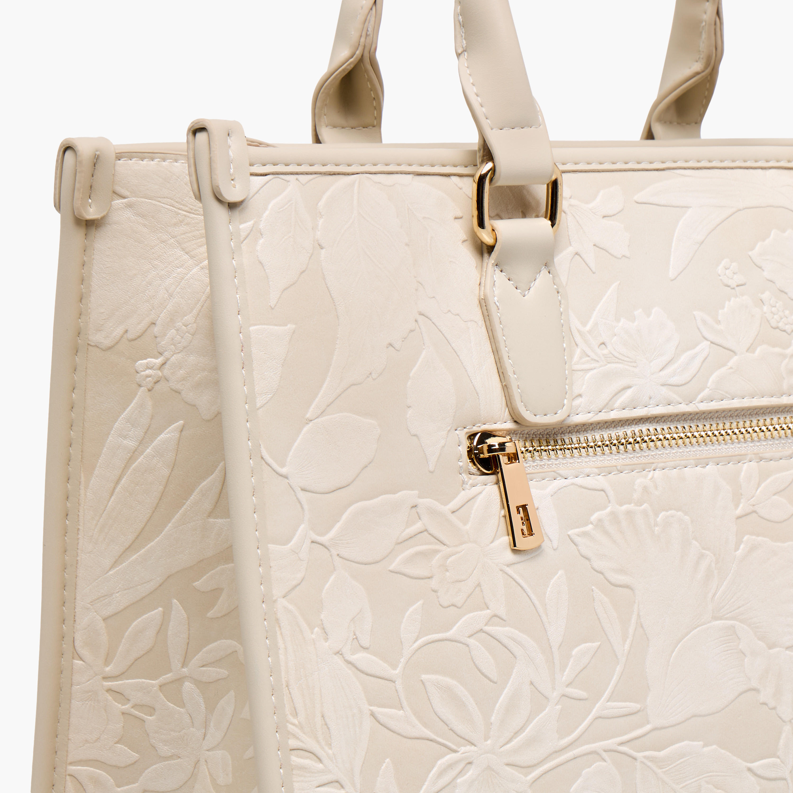 Elle Floral Embossed Tote Bag with Double Handles-women-bagsandwallets-handbags-image-7