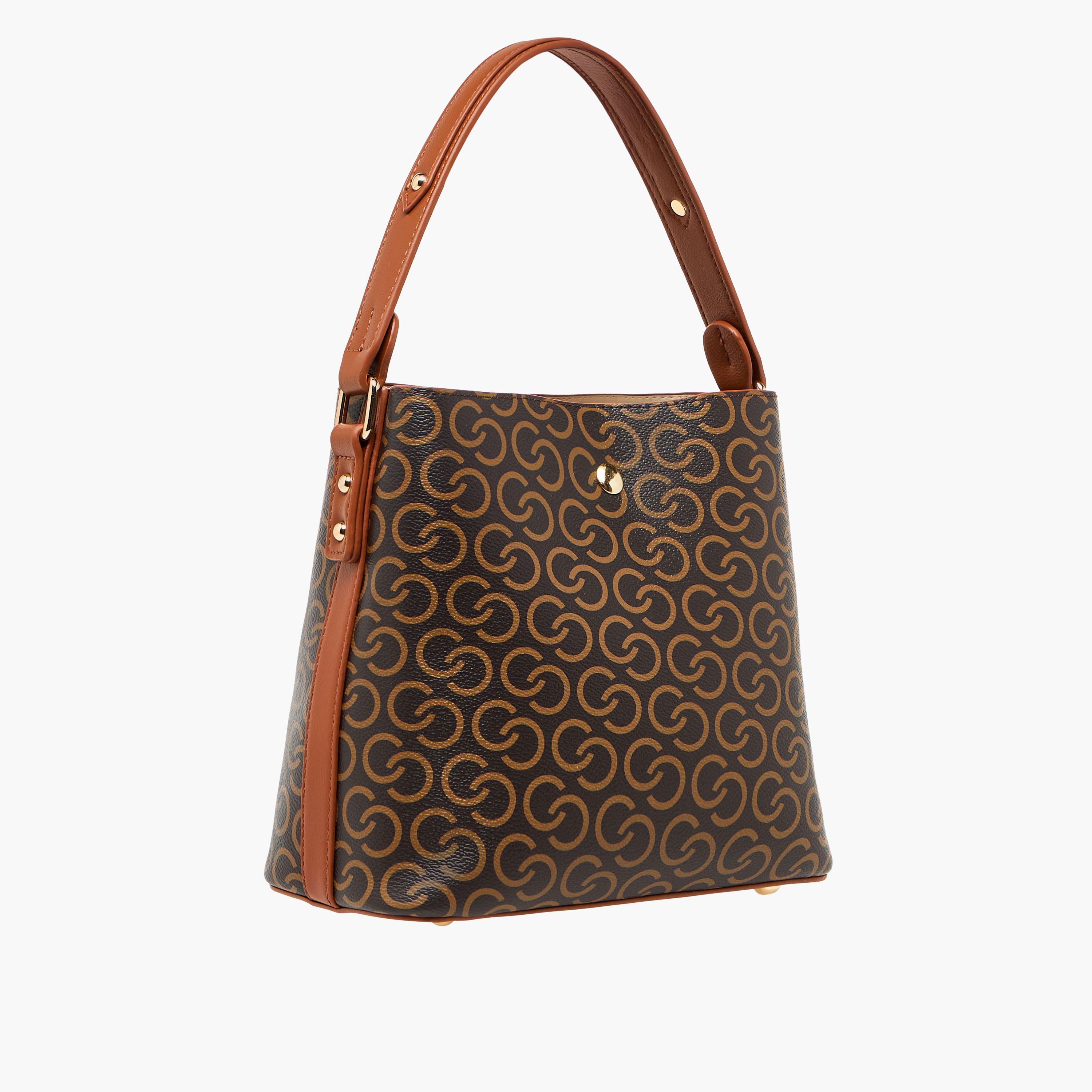 Celeste Monogram Print Shoulder Bag with Zip Closure-women-bagsandwallets-handbags-image-6