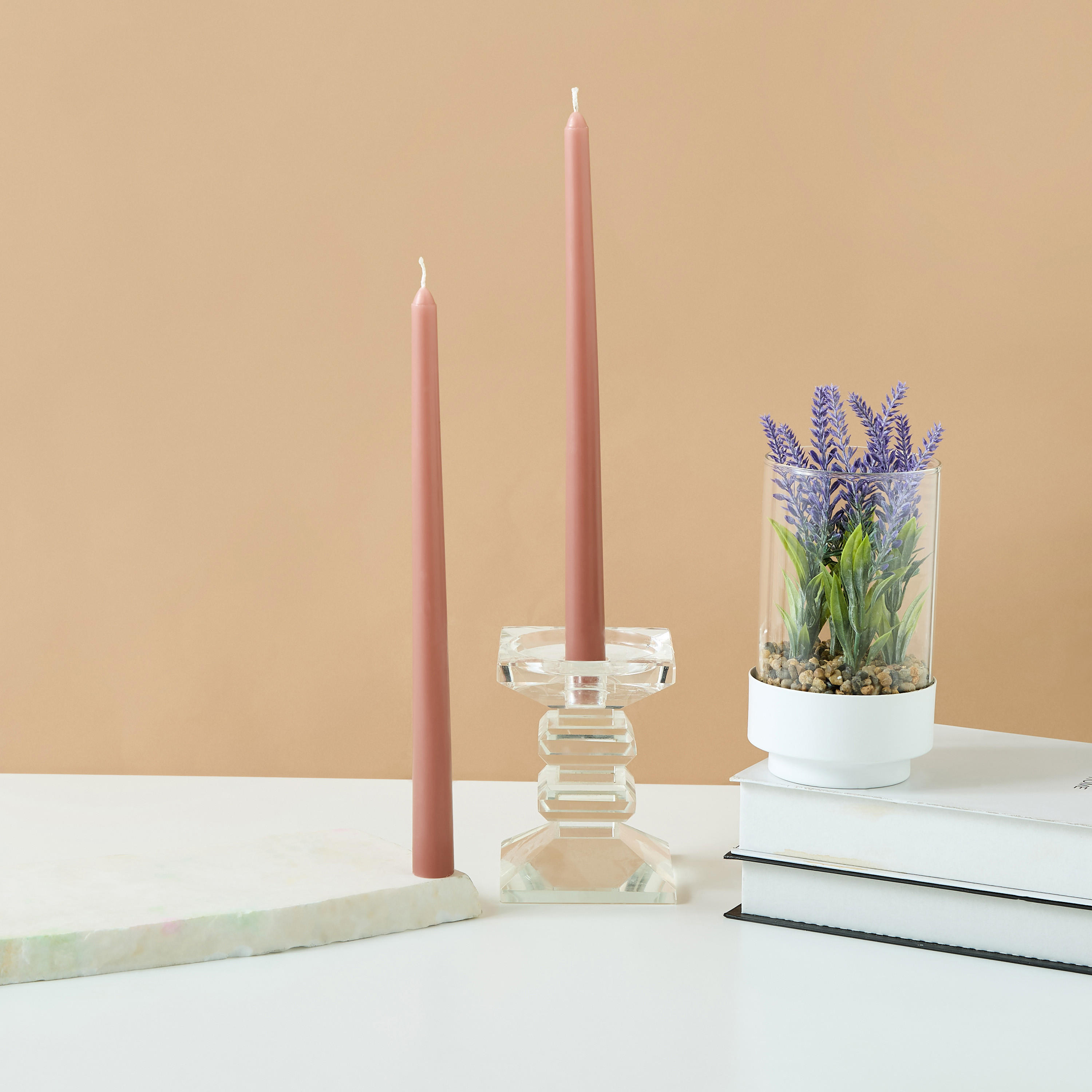 Essentials 2-Piece Unscented Taper Candle Set-household-homefragrance-candles-image-1