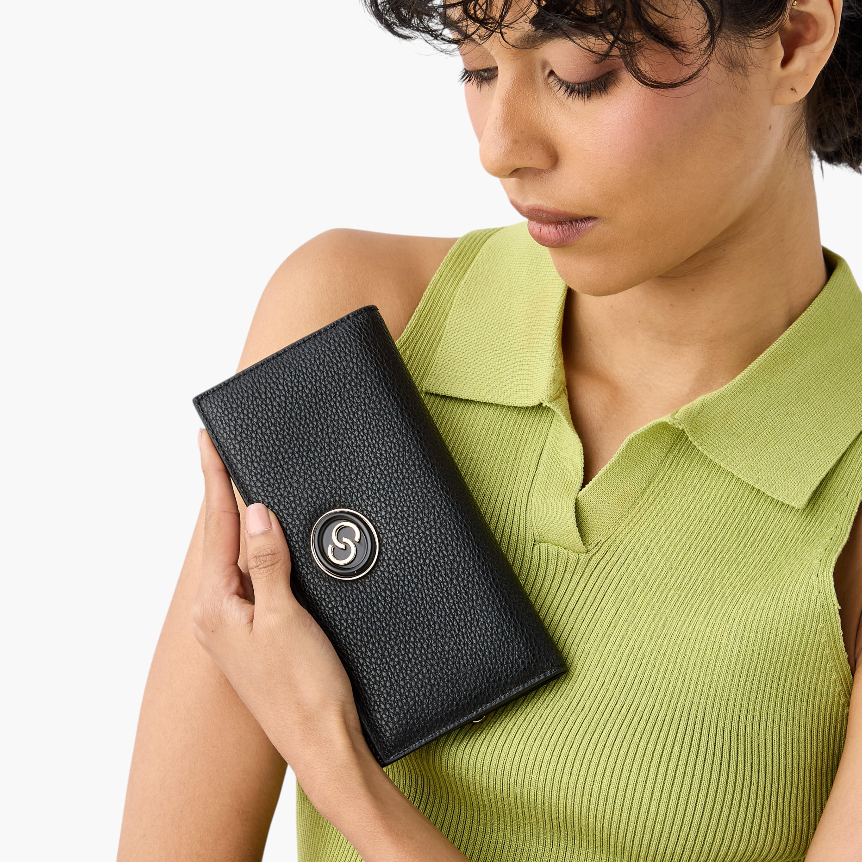 Celeste Textured Bi-Fold Wallet with Snap Button Closure-women-bagsandwallets-wallets-image-2
