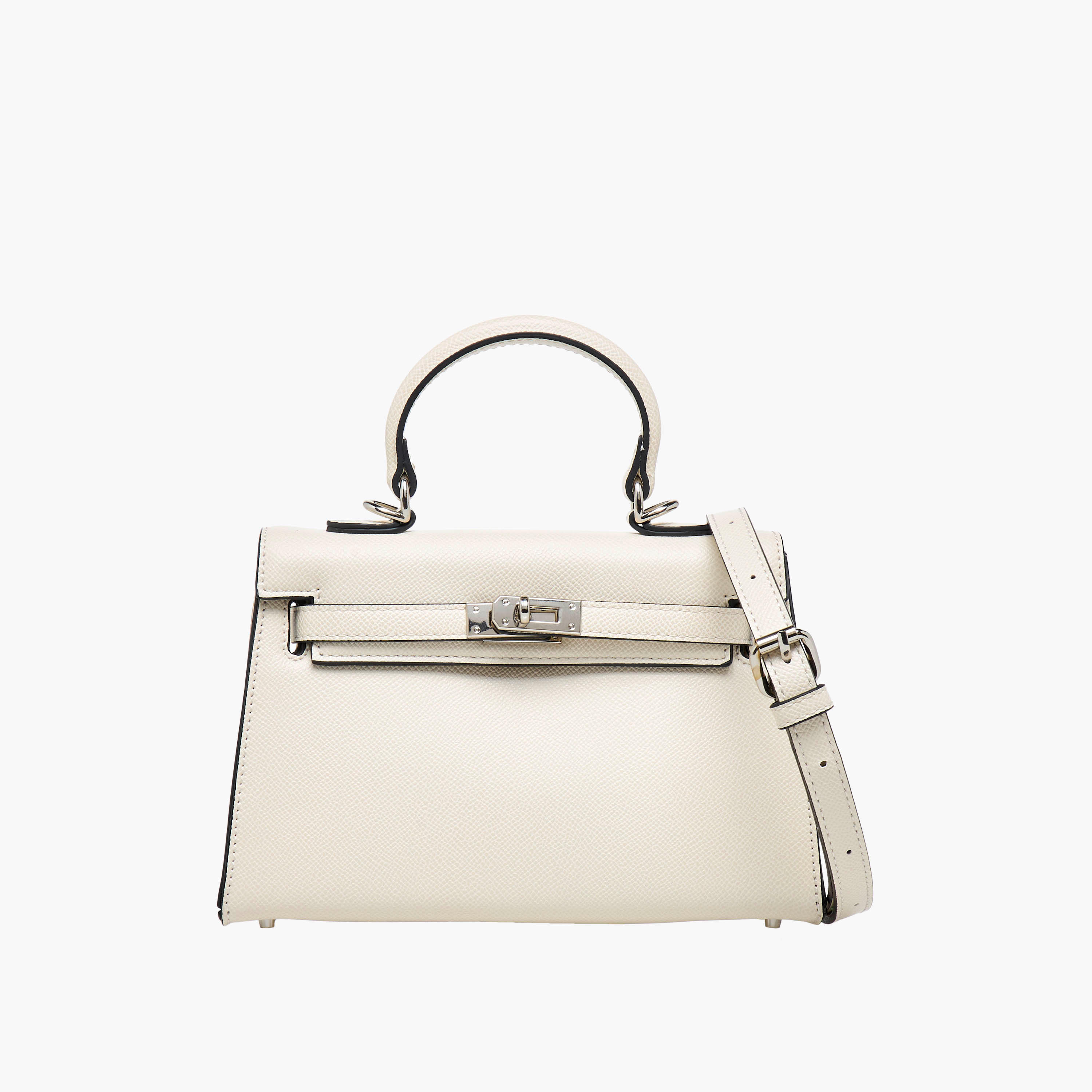Celeste Solid Satchel Bag with Detachable Strap and Twist Lock Closure-women-bagsandwallets-handbags-image-1