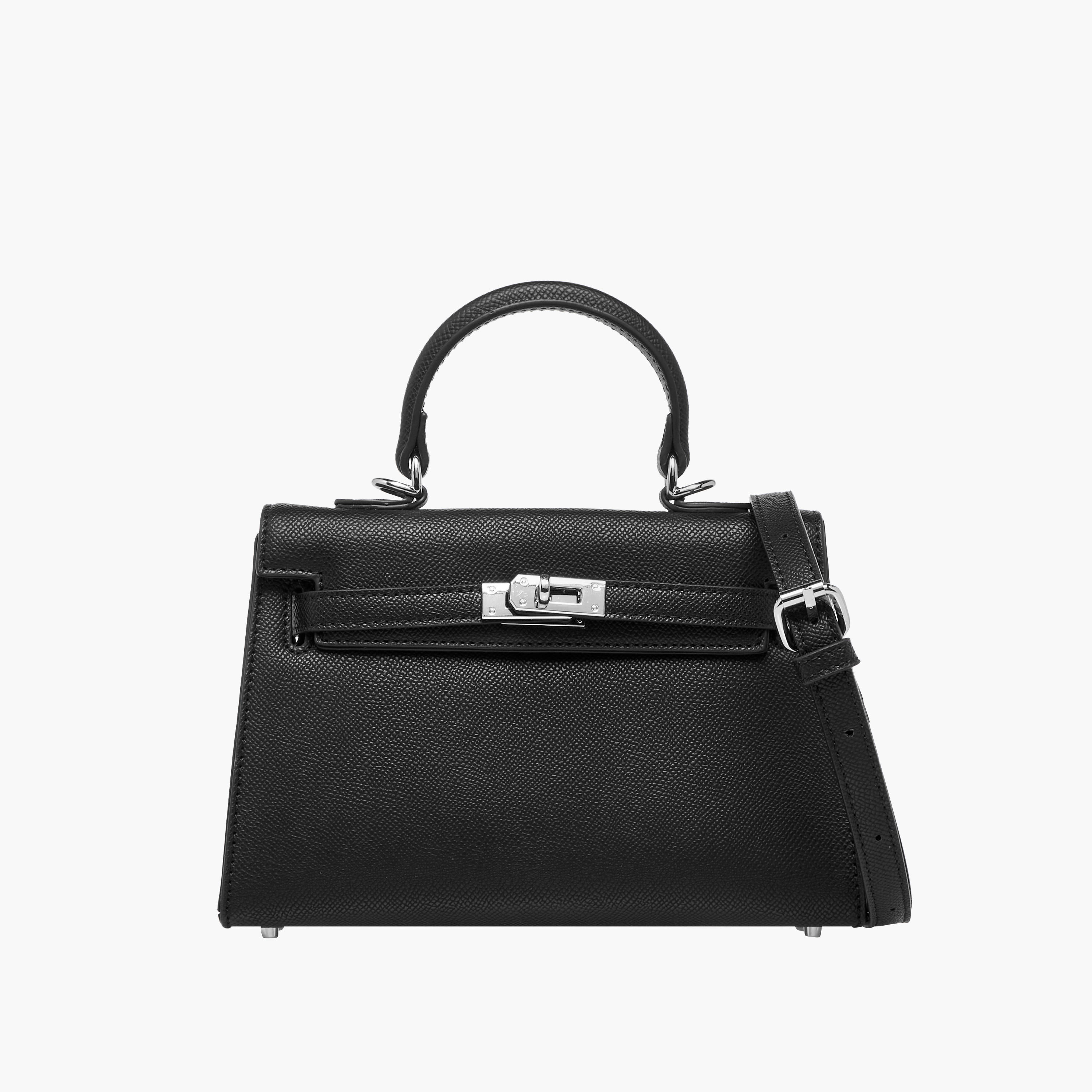 شنطة ساتشيل سادة بحزام قابل للفصل وقفل إغلاق من سيليست-women-bagsandwallets-handbags-image-1