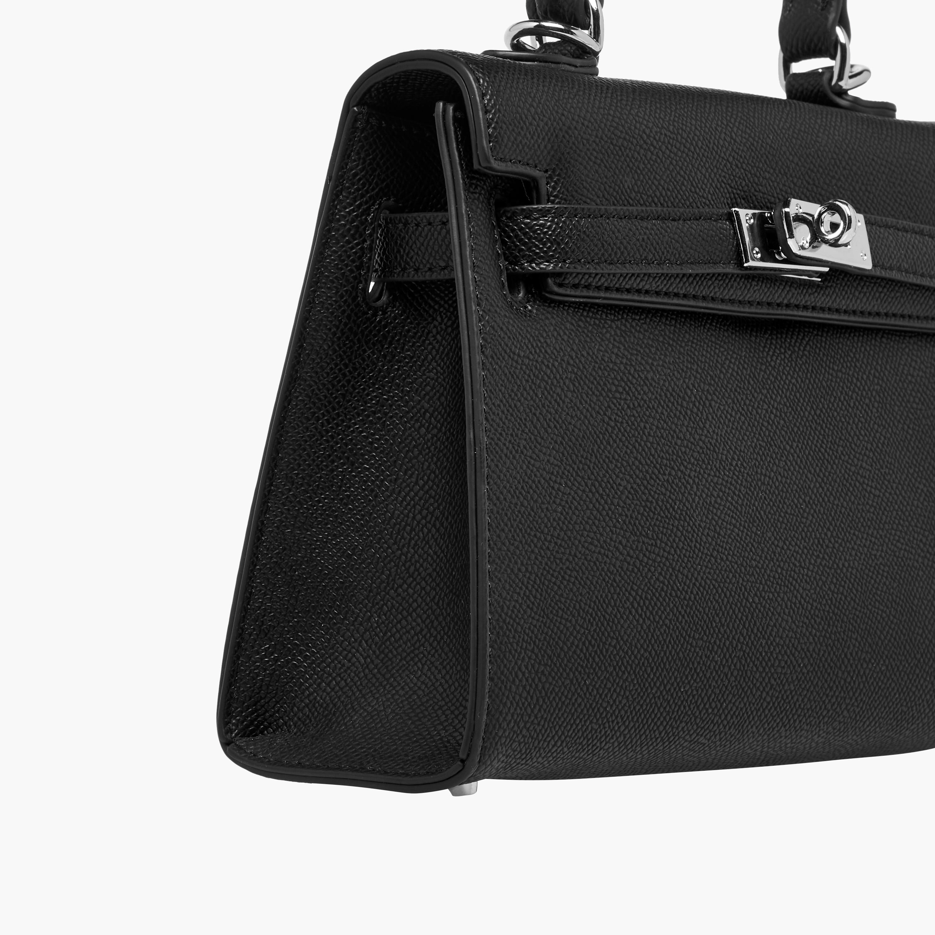 شنطة ساتشيل سادة بحزام قابل للفصل وقفل إغلاق من سيليست-women-bagsandwallets-handbags-image-6
