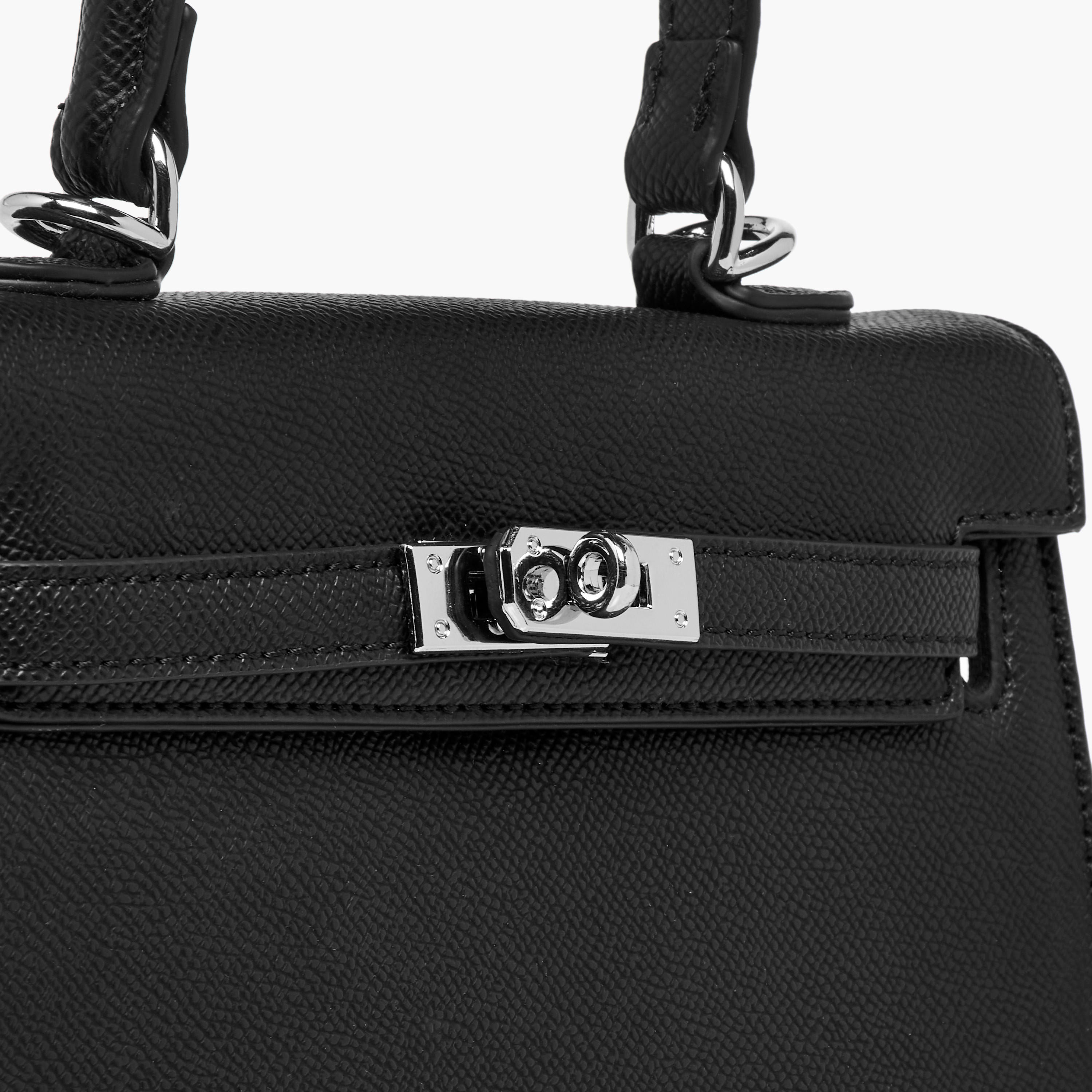 شنطة ساتشيل سادة بحزام قابل للفصل وقفل إغلاق من سيليست-women-bagsandwallets-handbags-image-7