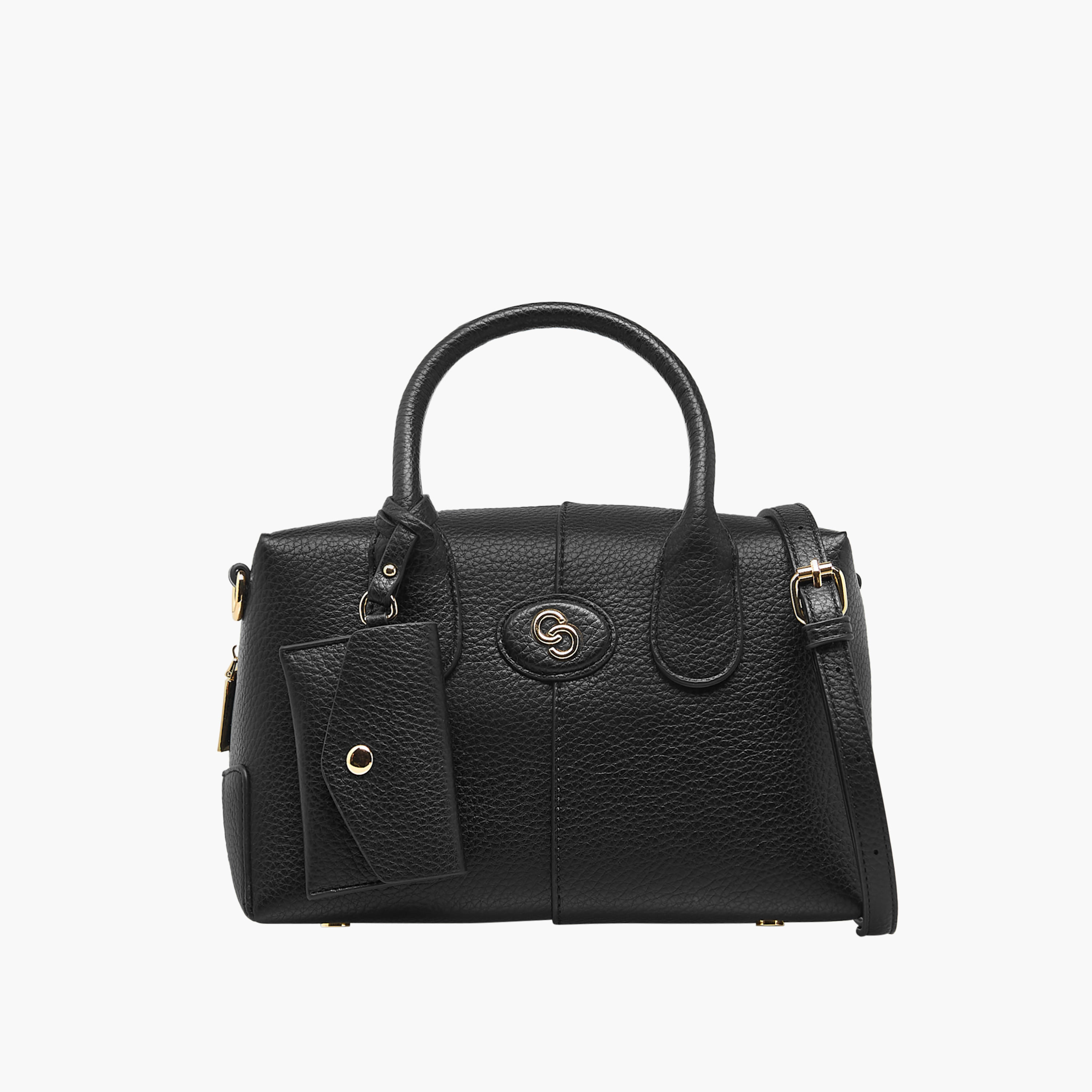 شنطة توتي سادة بمقبض مزدوج ومحفظة عملات معدنية من سيليست-women-bagsandwallets-handbags-image-1