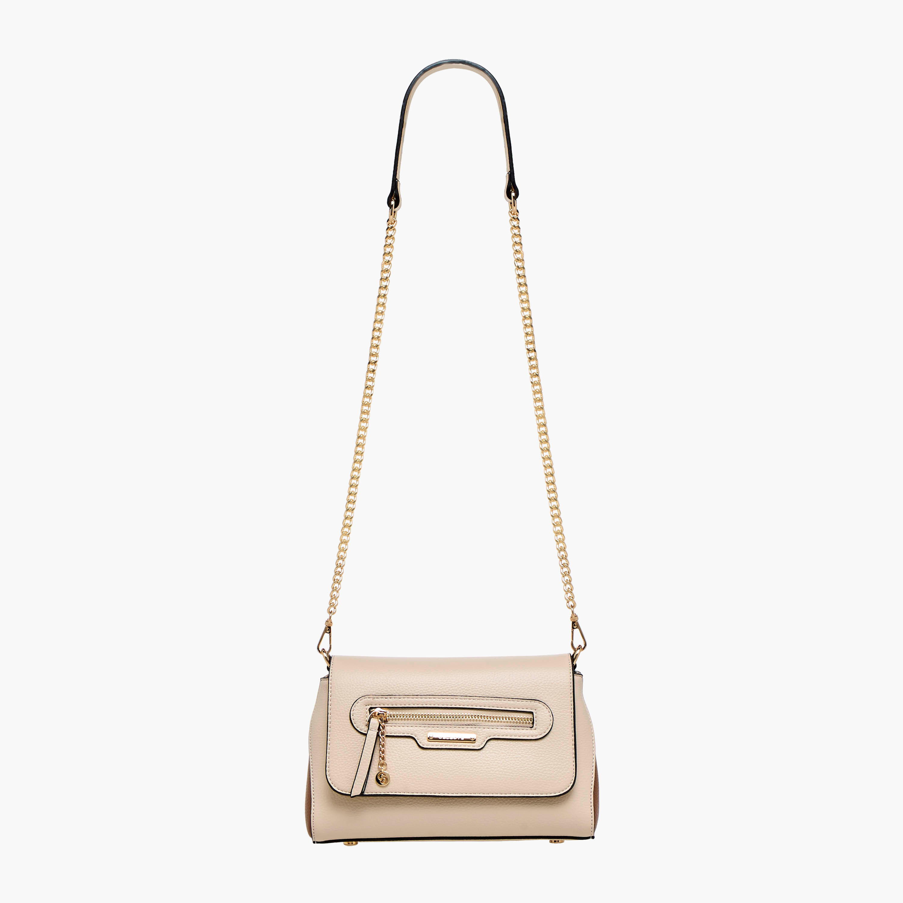 شنطة كروس بودي سادة بحزام سلسلة قابل للفصل وزر إغلاق من سيليست-women-bagsandwallets-handbags-image-3