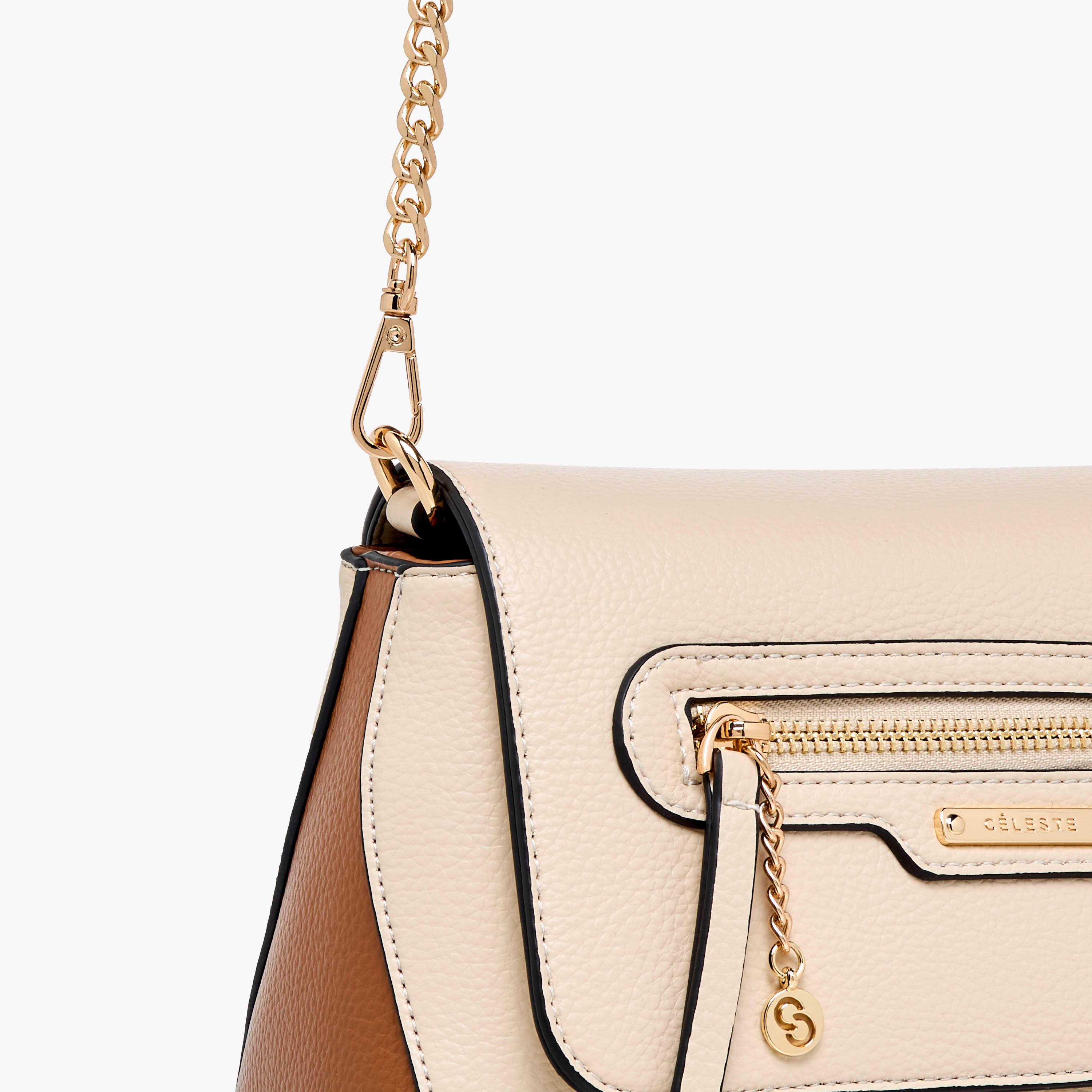 شنطة كروس بودي سادة بحزام سلسلة قابل للفصل وزر إغلاق من سيليست-women-bagsandwallets-handbags-image-6