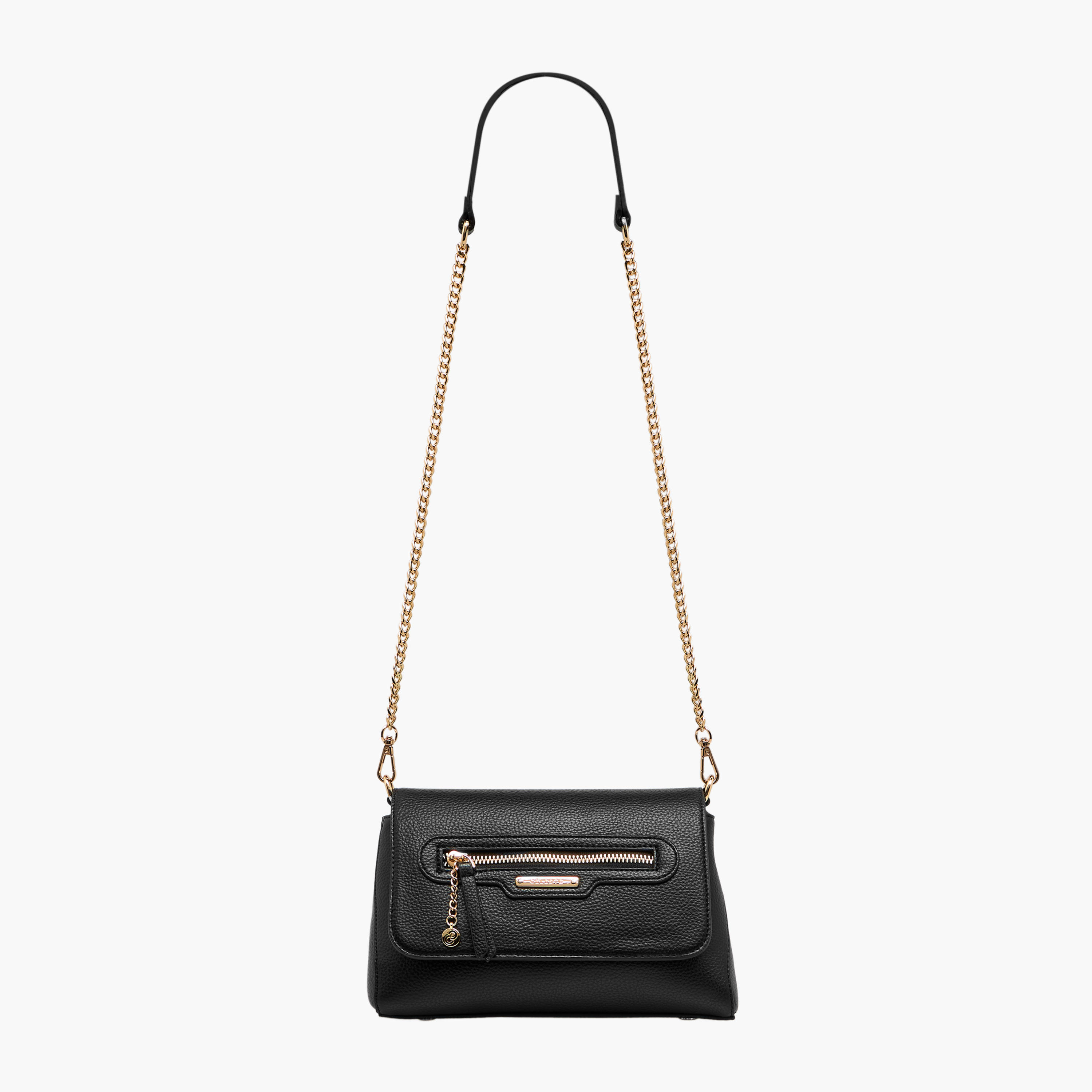 شنطة كروس بودي سادة بحزام سلسلة قابل للفصل وزر إغلاق من سيليست-women-bagsandwallets-handbags-image-3