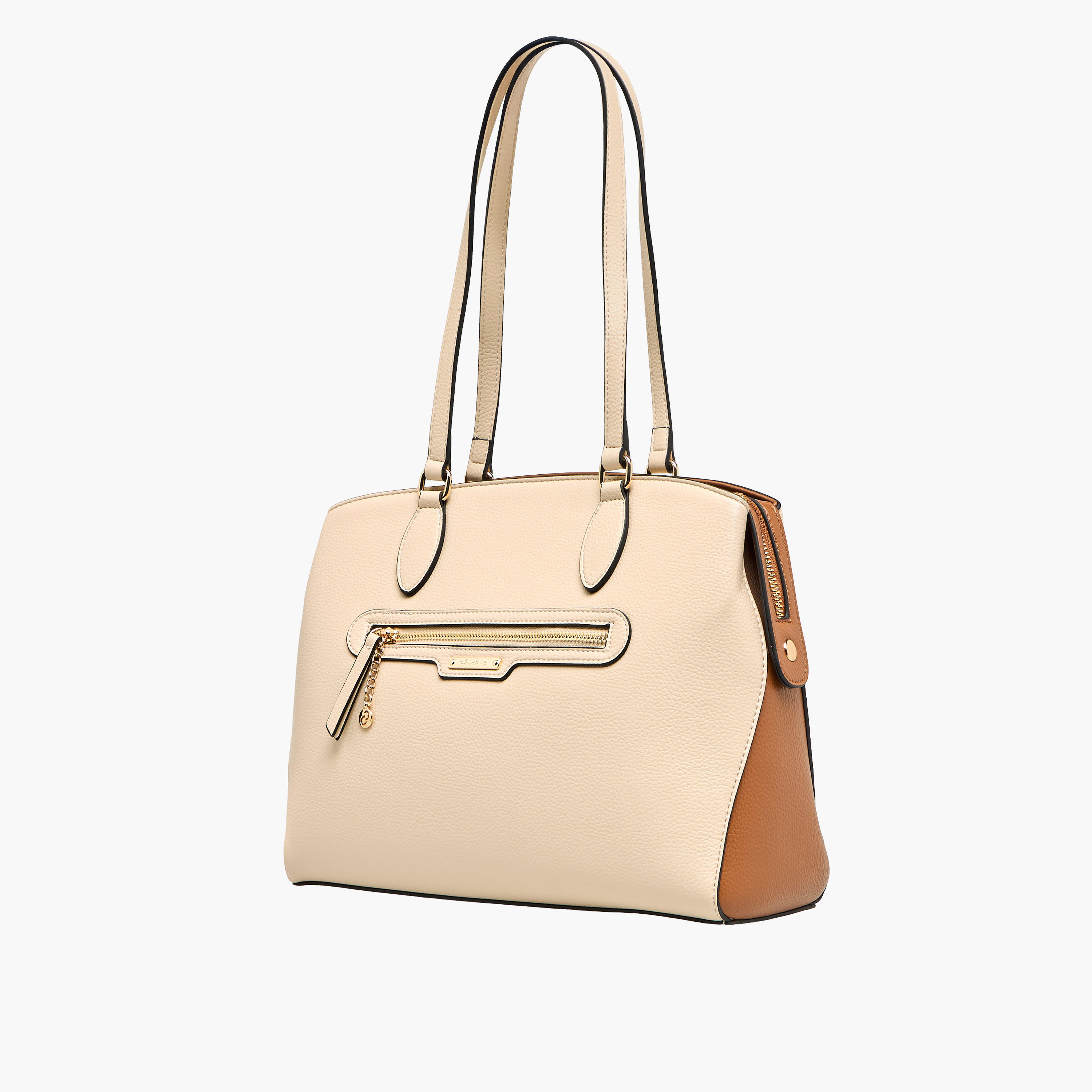 Celeste Solid Tote Bag with Zip Closure-women-bagsandwallets-handbags-image-3