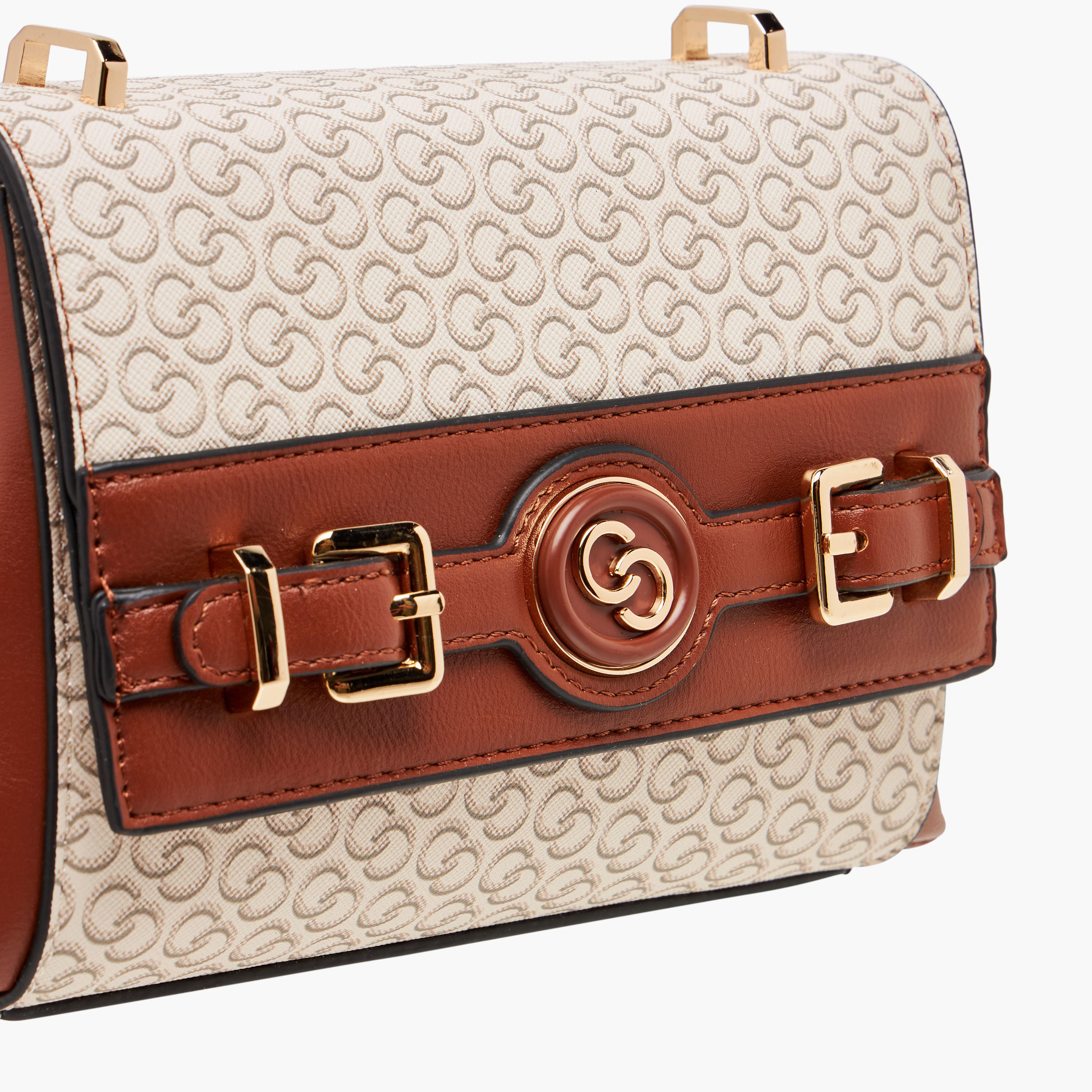 Celeste Monogram Print Crossbody Bag with Adjustable Strap and Button Closure-women-bagsandwallets-handbags-image-5