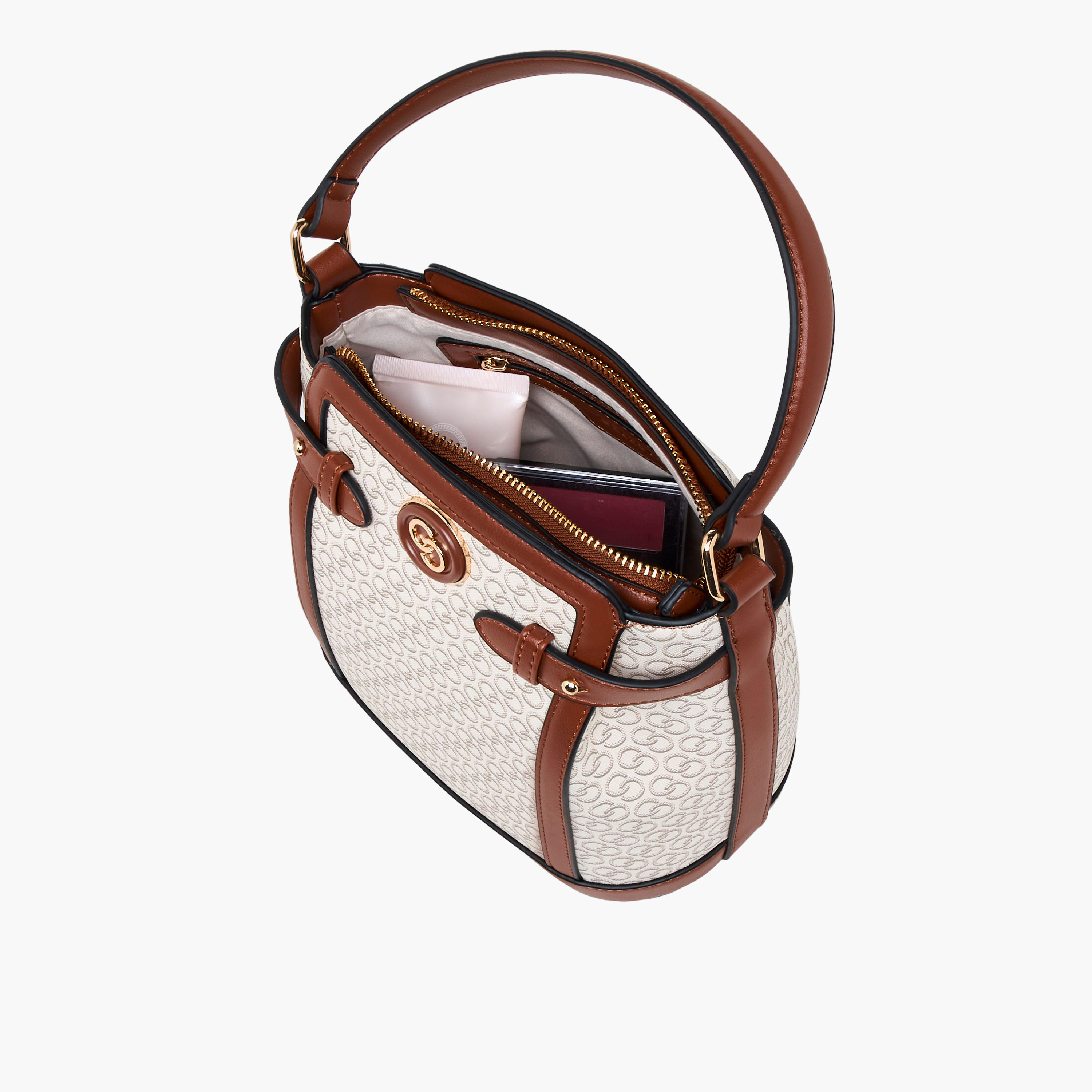 شنطة كتف بحزام قابل للفصل وسحاب إغلاق وطبعات مونوجرام من سيليست-women-bagsandwallets-handbags-image-9
