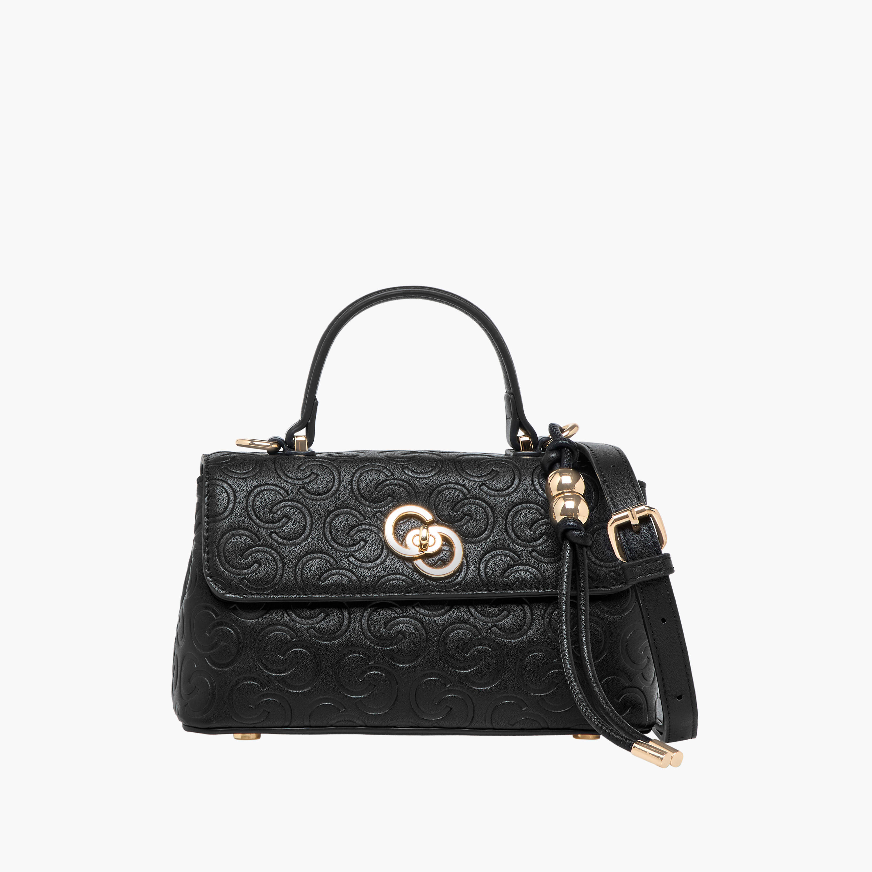 شنطة كروس بودي بحزام قابل للفصل وقفل إغلاق دوّار ونقوش مونوجرام من سيليست-women-bagsandwallets-handbags-image-1