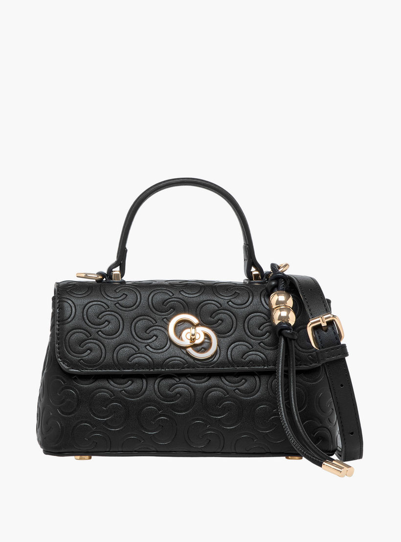 شنطة كروس بودي بحزام قابل للفصل وقفل إغلاق دوّار ونقوش مونوجرام من سيليست-women-bagsandwallets-handbags-image-1