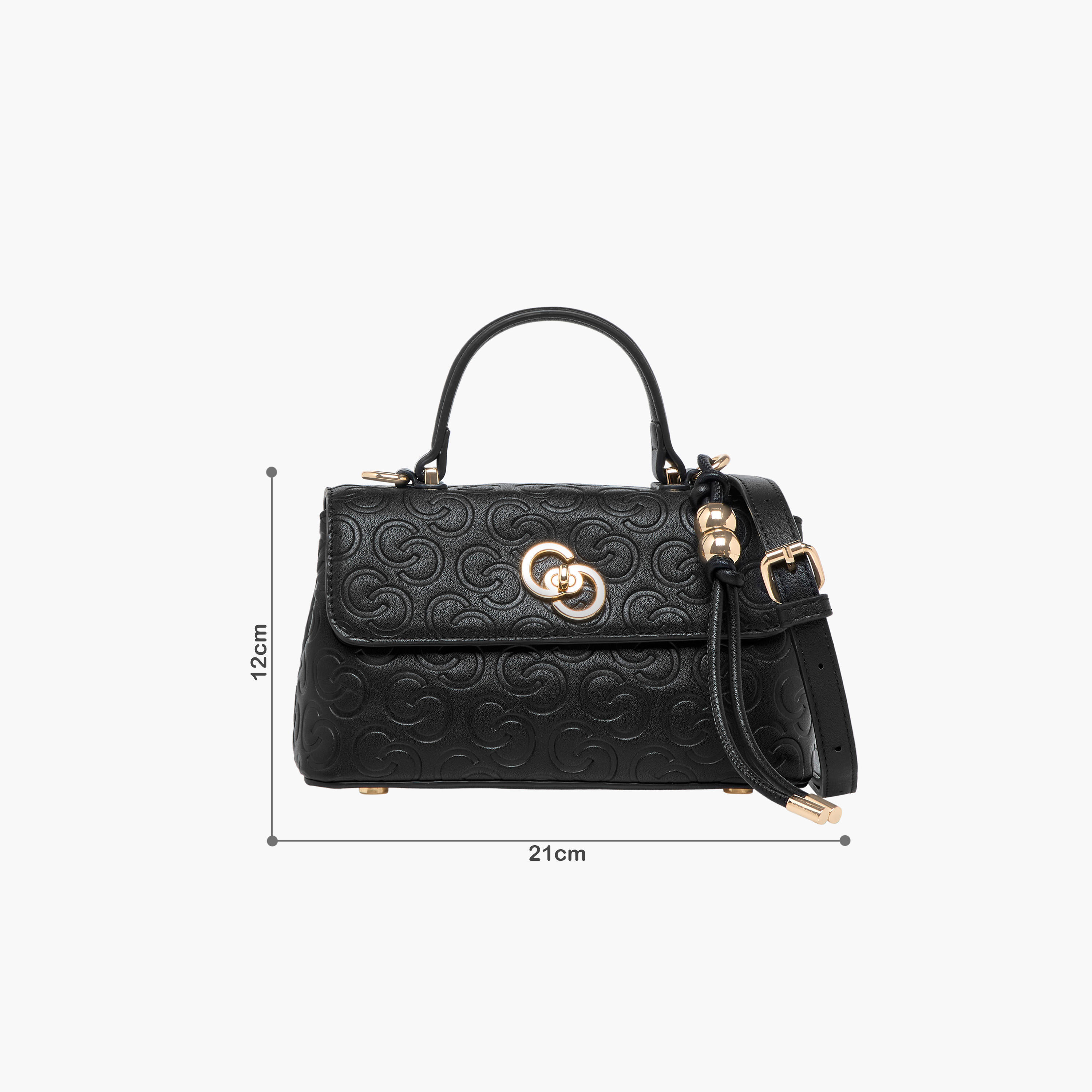 شنطة كروس بودي بحزام قابل للفصل وقفل إغلاق دوّار ونقوش مونوجرام من سيليست-women-bagsandwallets-handbags-image-2