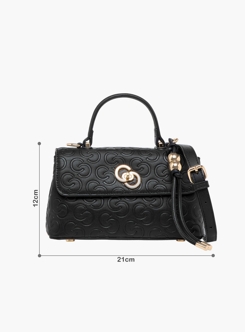 شنطة كروس بودي بحزام قابل للفصل وقفل إغلاق دوّار ونقوش مونوجرام من سيليست-women-bagsandwallets-handbags-image-2