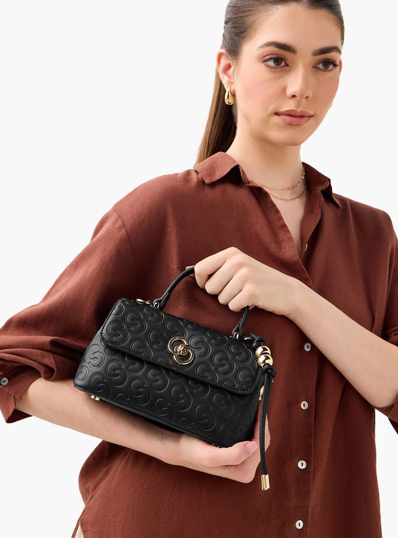 شنطة كروس بودي بحزام قابل للفصل وقفل إغلاق دوّار ونقوش مونوجرام من سيليست-women-bagsandwallets-handbags-image-9