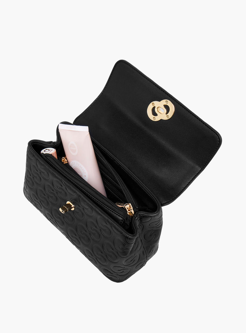 شنطة كروس بودي بحزام قابل للفصل وقفل إغلاق دوّار ونقوش مونوجرام من سيليست-women-bagsandwallets-handbags-image-10
