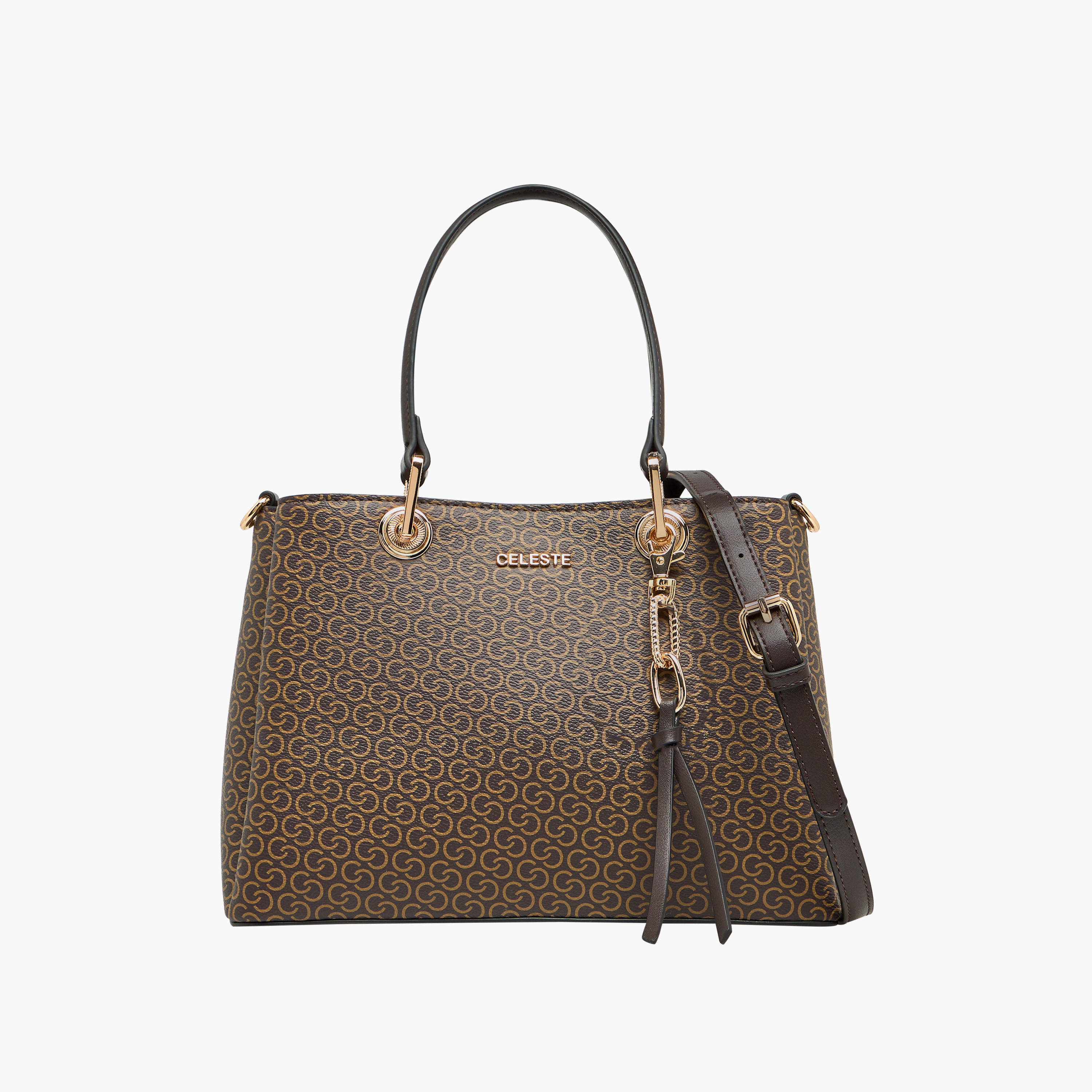 شنطة توتي بطبعات مونوجرام وحزام قابل للفصل وسحاب إغلاق من سيليست-women-bagsandwallets-handbags-image-1