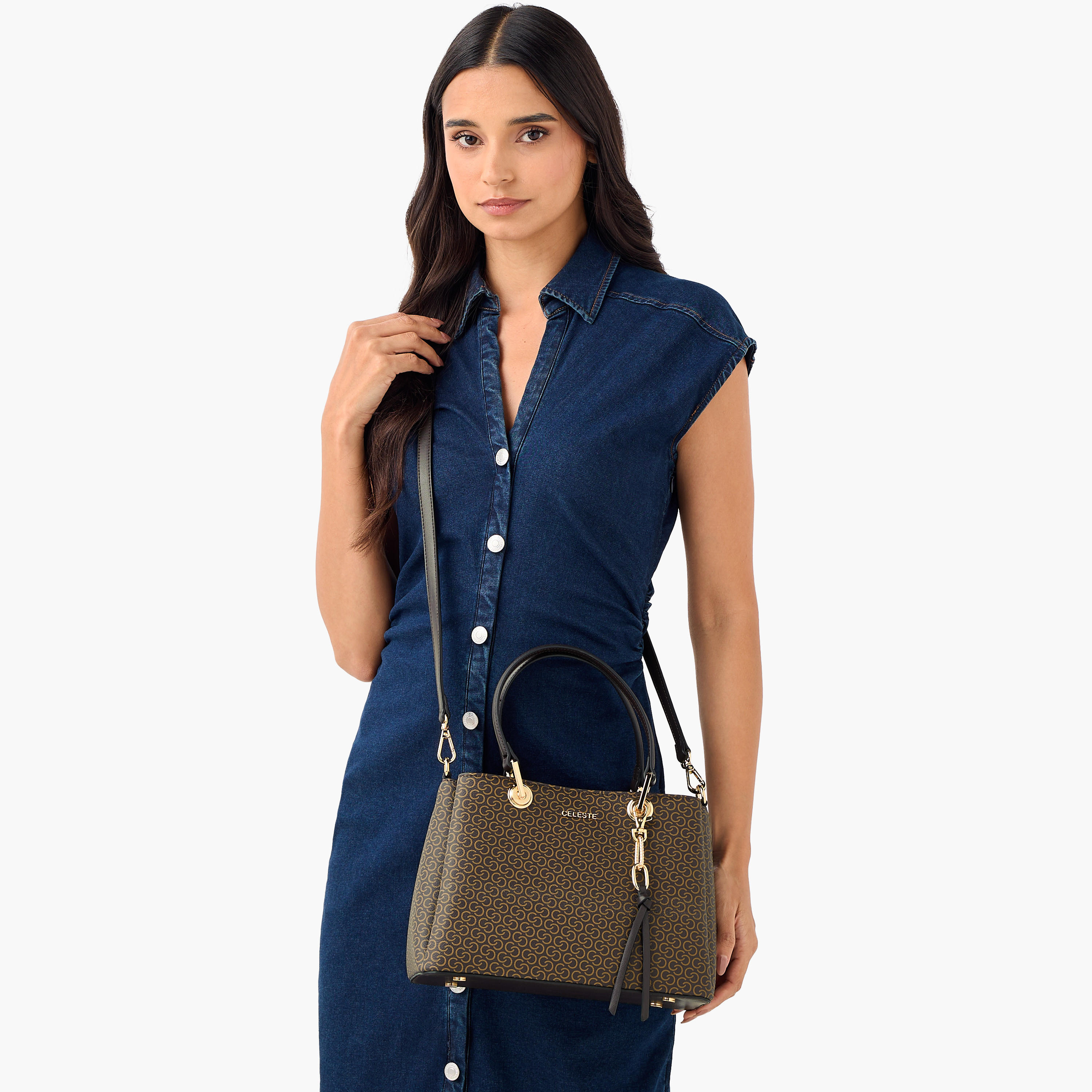 شنطة توتي بطبعات مونوجرام وحزام قابل للفصل وسحاب إغلاق من سيليست-women-bagsandwallets-handbags-image-3