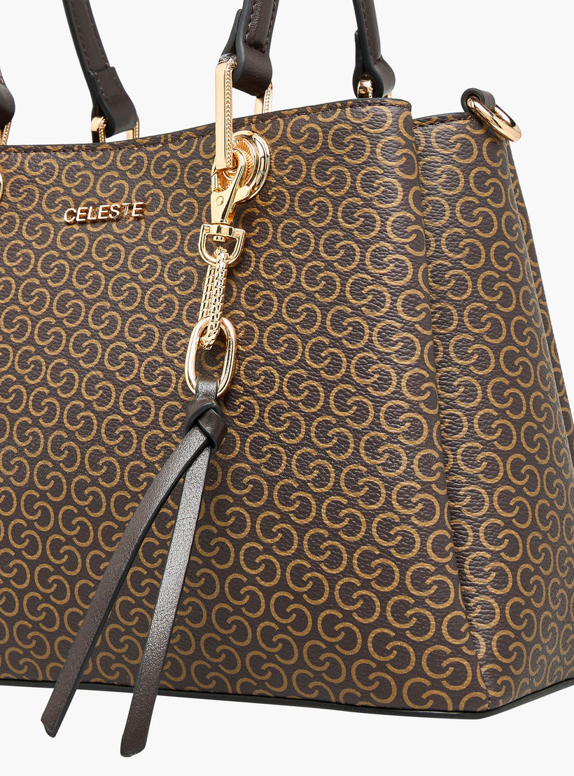 شنطة توتي بطبعات مونوجرام وحزام قابل للفصل وسحاب إغلاق من سيليست-women-bagsandwallets-handbags-image-6