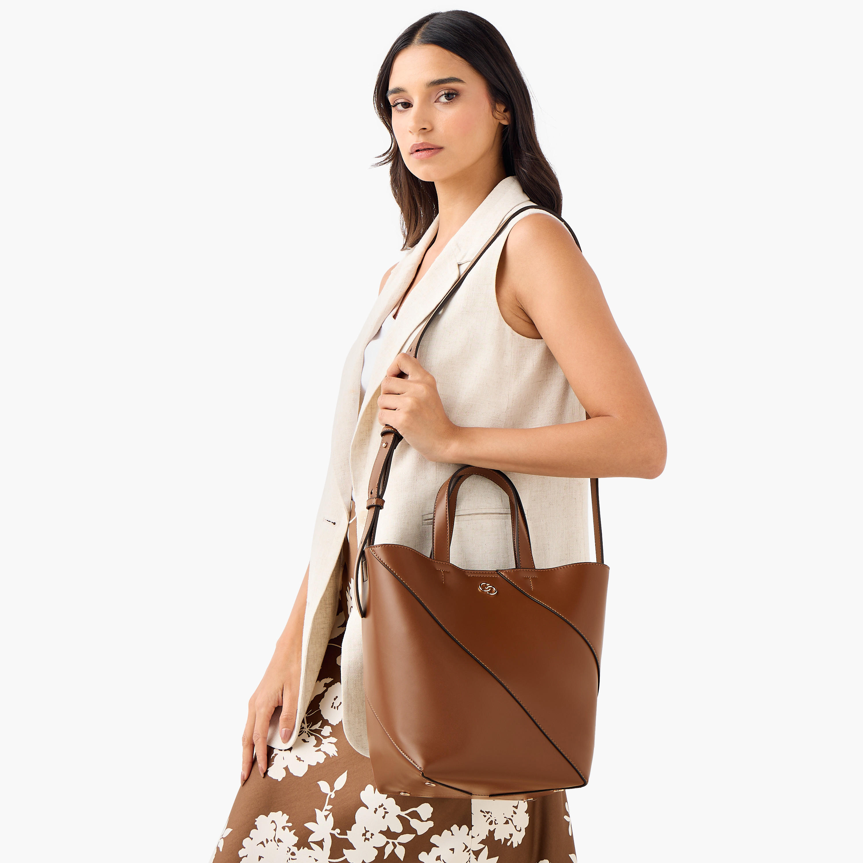 Celeste Panelled Tote Bag with Double Handle and Pouch-women-bagsandwallets-handbags-image-9