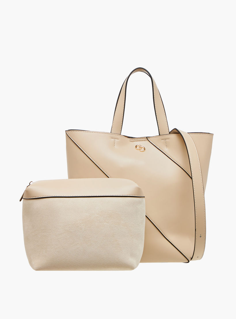 Celeste Panelled Tote Bag with Double Handle and Pouch-women-bagsandwallets-handbags-image-1