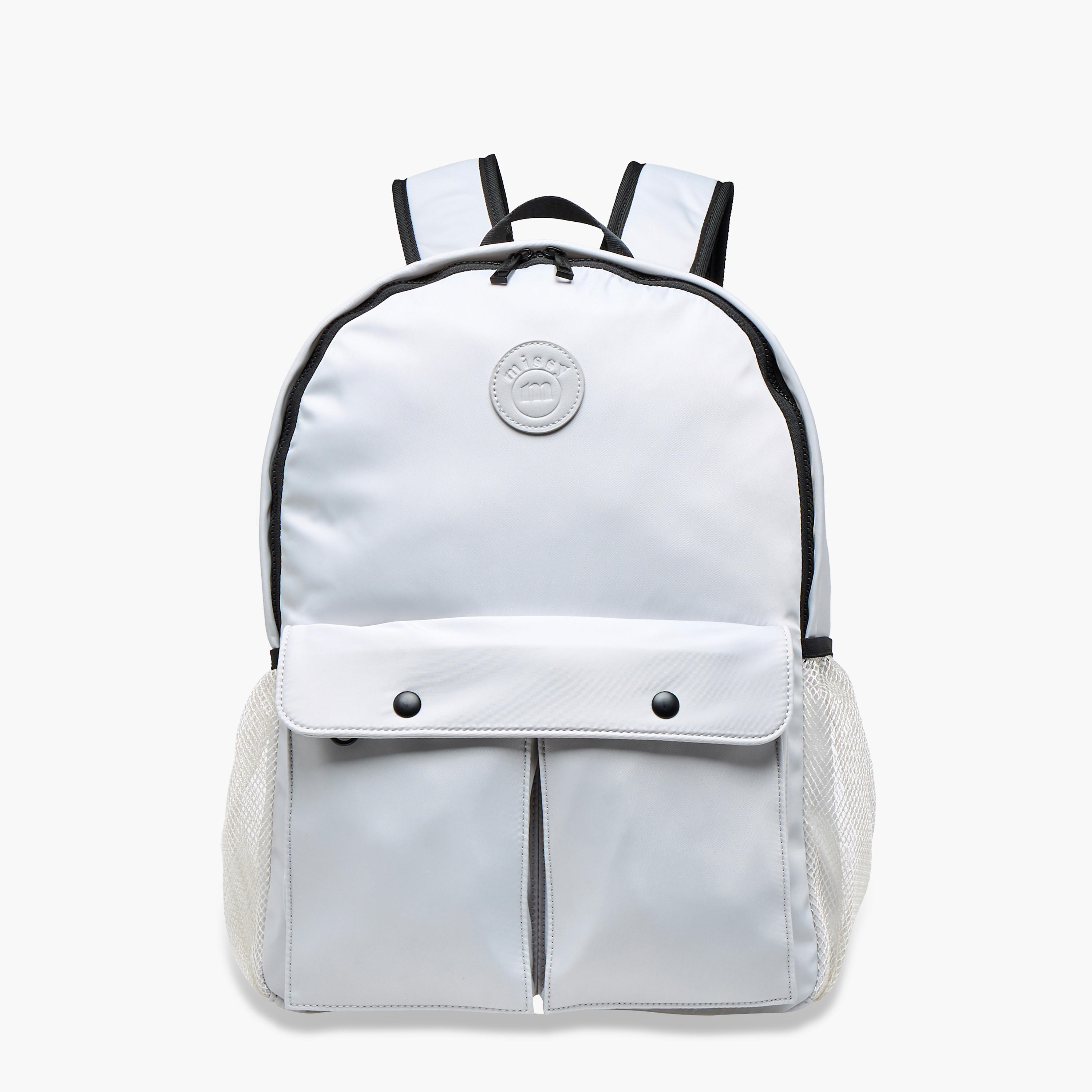 Missy Solid Backpack with Adjustable Straps and Zip Closure - 12x30x41 cm-men-bags-image-1