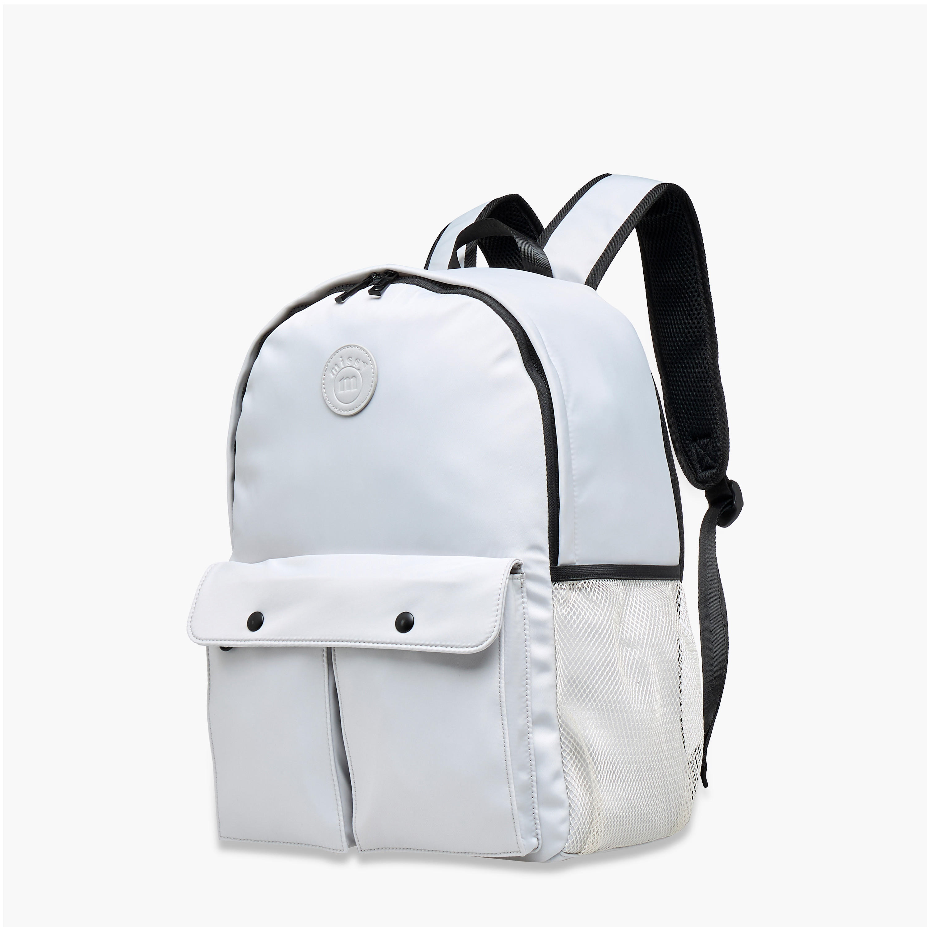 Missy Solid Backpack with Adjustable Straps and Zip Closure - 12x30x41 cm-men-bags-image-2
