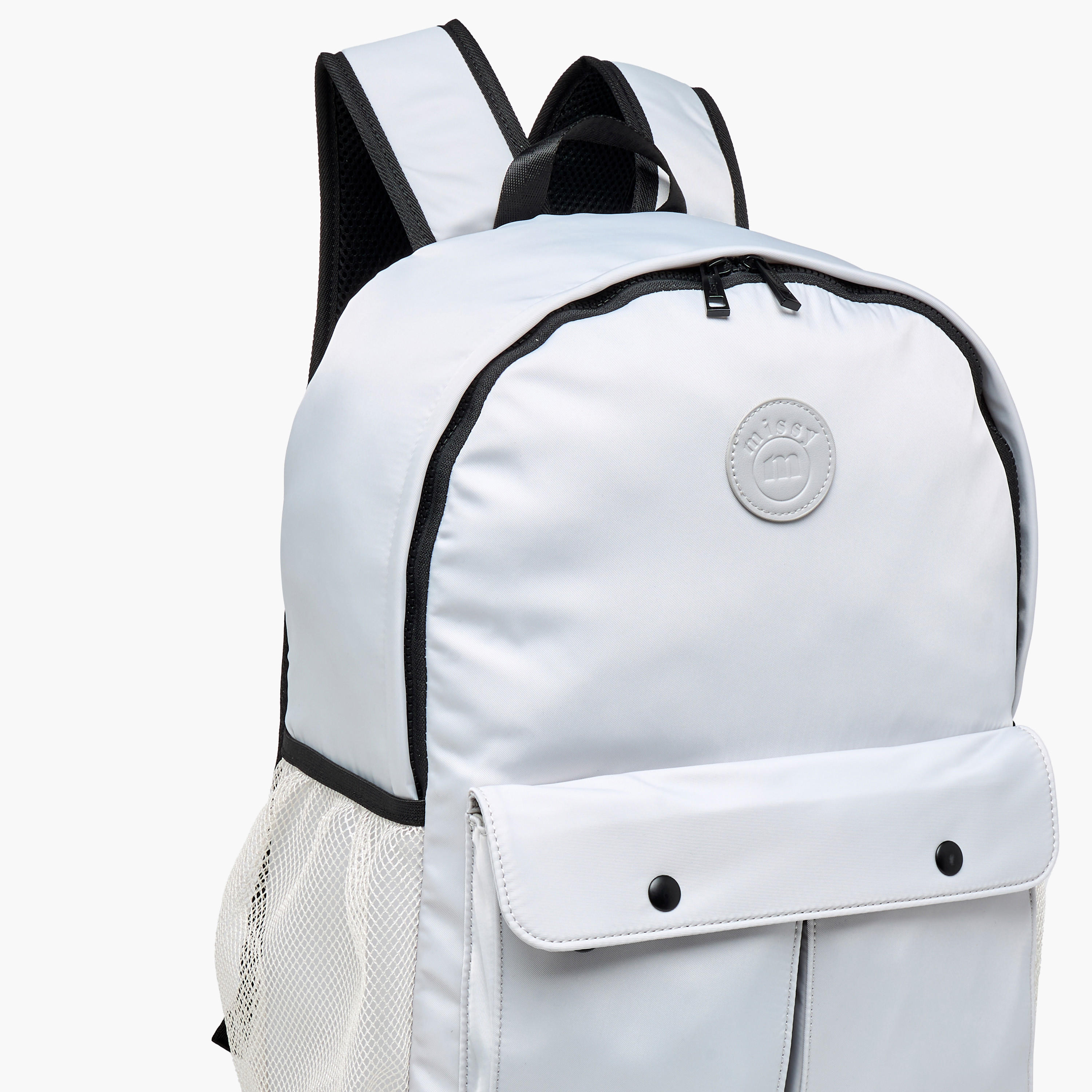 Missy Solid Backpack with Adjustable Straps and Zip Closure - 12x30x41 cm-men-bags-image-4