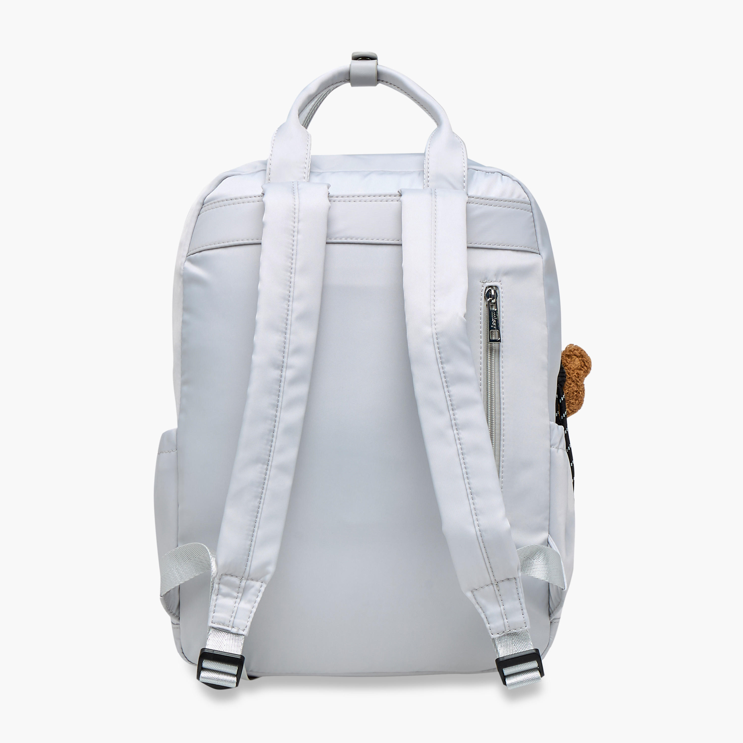 شنطة ظهر بأحزمة كتف قابلة للتعديل وسحاب إغلاق وزخارف شعار من ميسي - 12x30x41 سم-women-bagsandwallets-backpacks-image-3