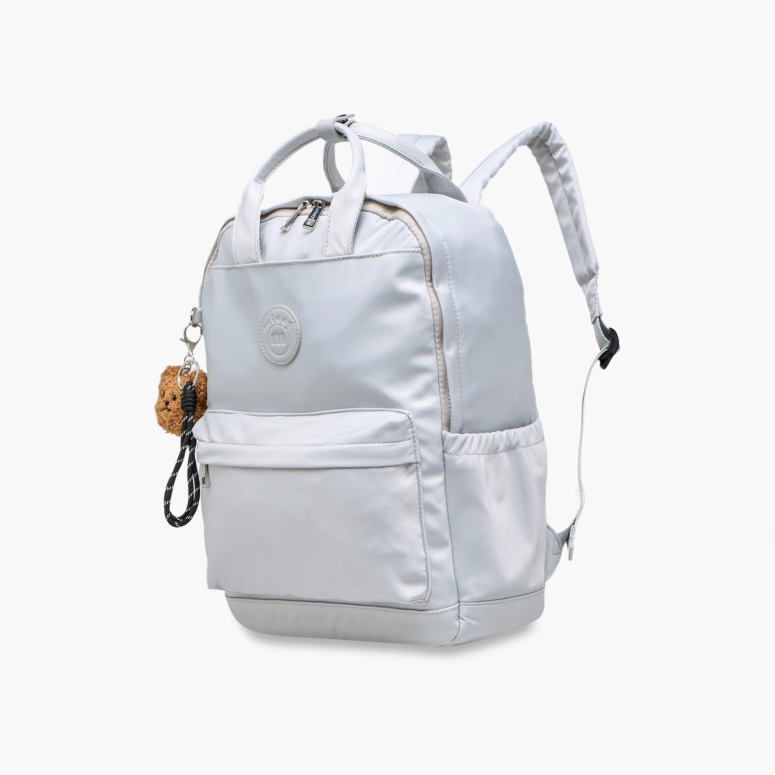 Missy Logo Applique Backpack with Adjustable Strap and Zip Closure - 12x30x41 cm-women-bagsandwallets-backpacks-image-6