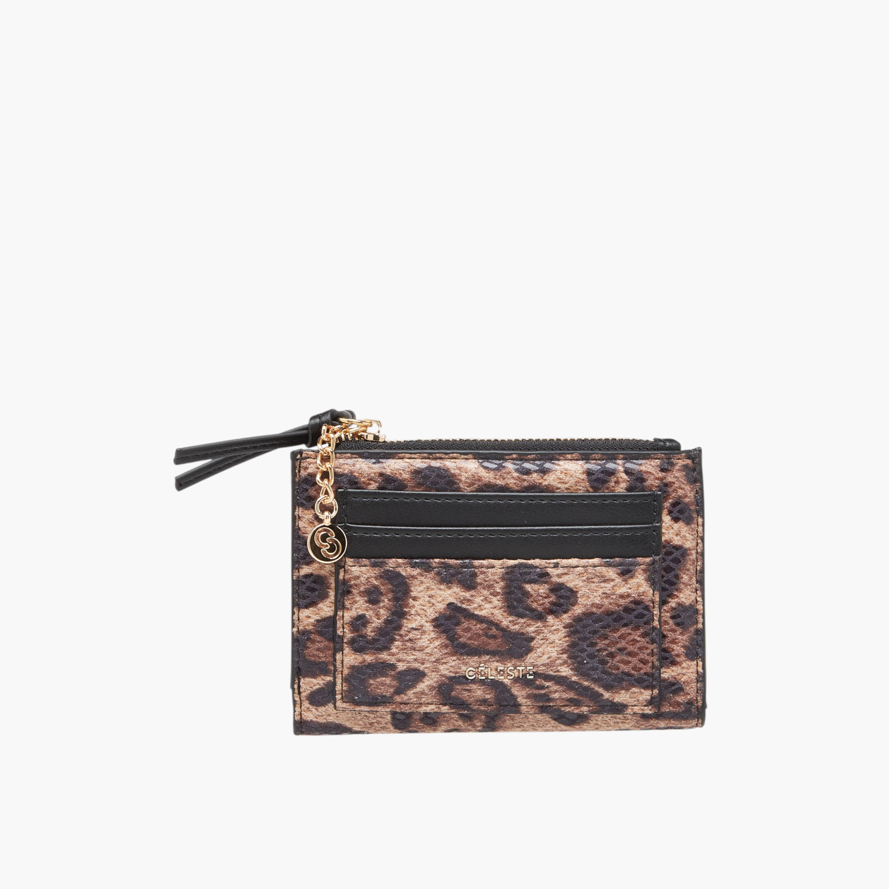 محفظة مزدوجة الطية بسحاب إغلاق وطبعات حيوانات من سيليست-women-bagsandwallets-wallets-image-1