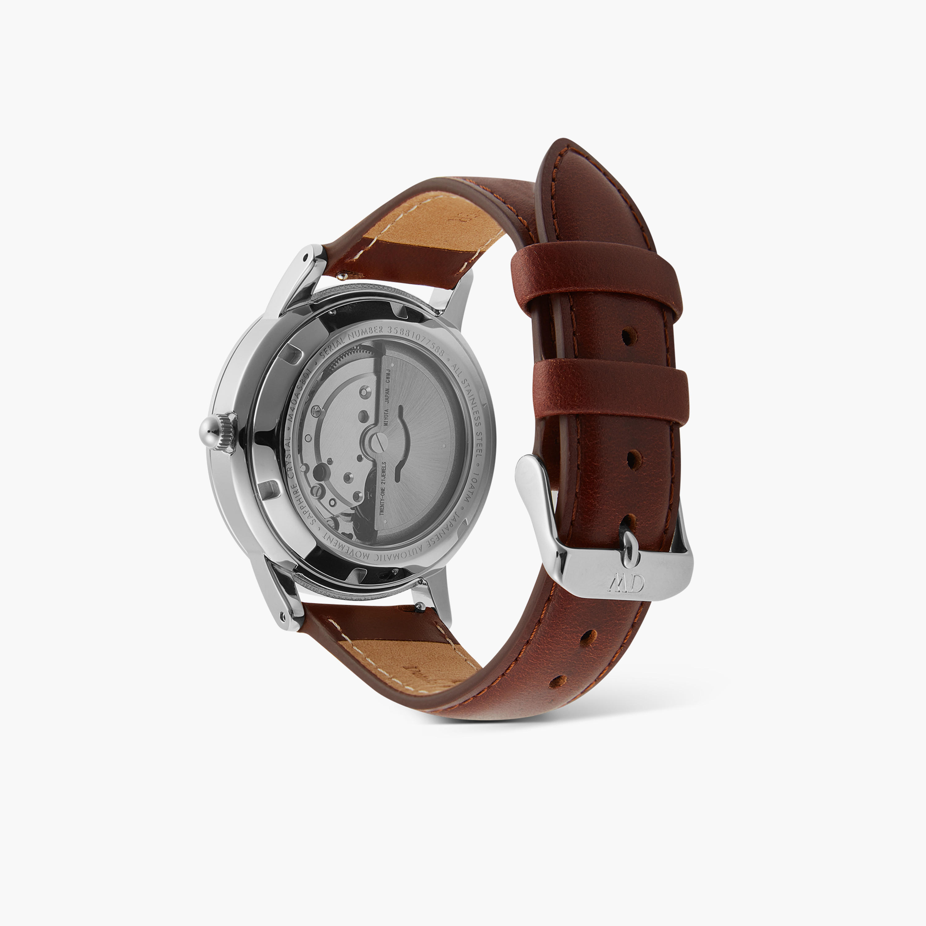 Daniel Welington Men's 40MM Silver Analog Leather Strap Watch | DW00100755-men-watchesandjewellery-watches-image-3