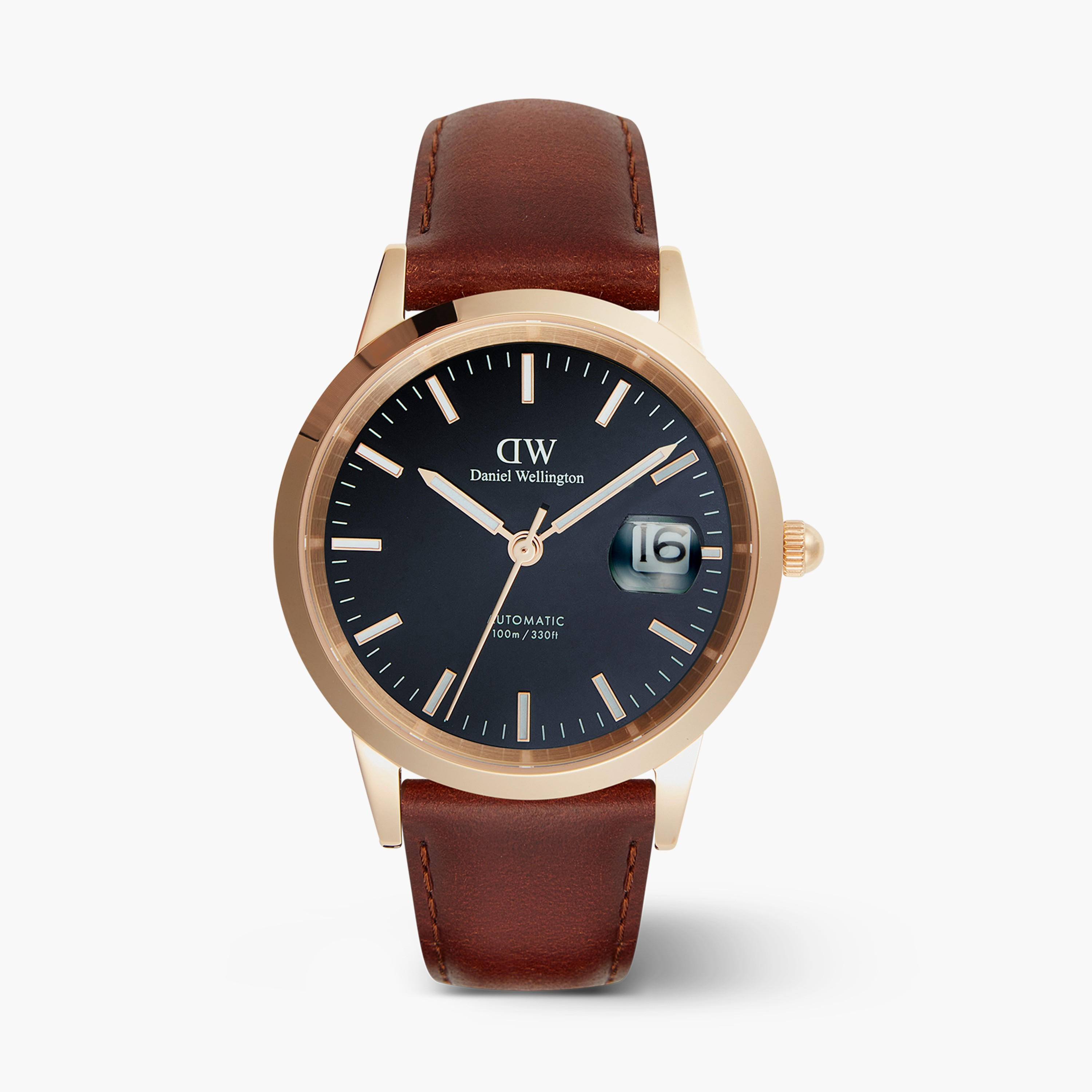 Daniel Welington Men's 40MM Gold Analog Leather Strap Watch | DW00100758-men-watchesandjewellery-watches-image-1
